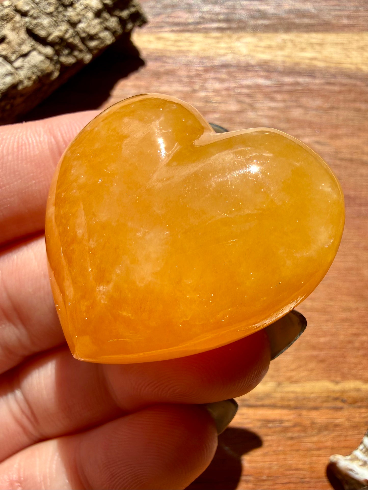 JUICY ORANGE CALCITE HEART