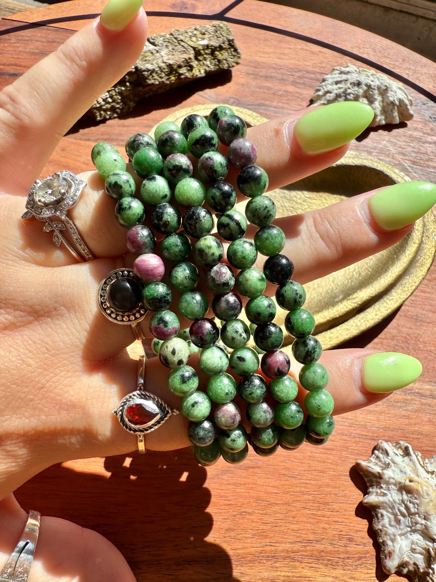 RUBY ZOISITE BRACELET 6MM