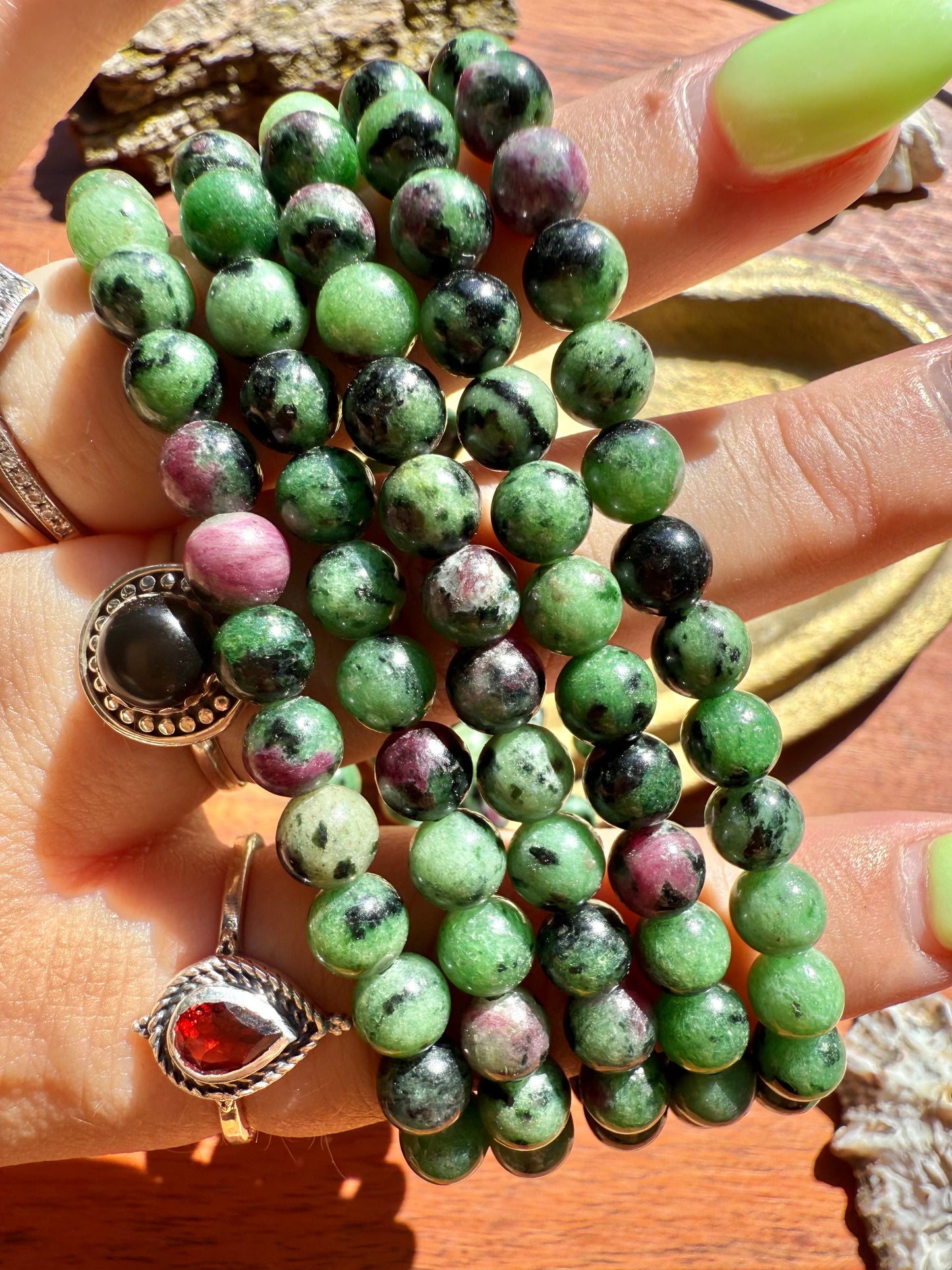 RUBY ZOISITE BRACELET 6MM