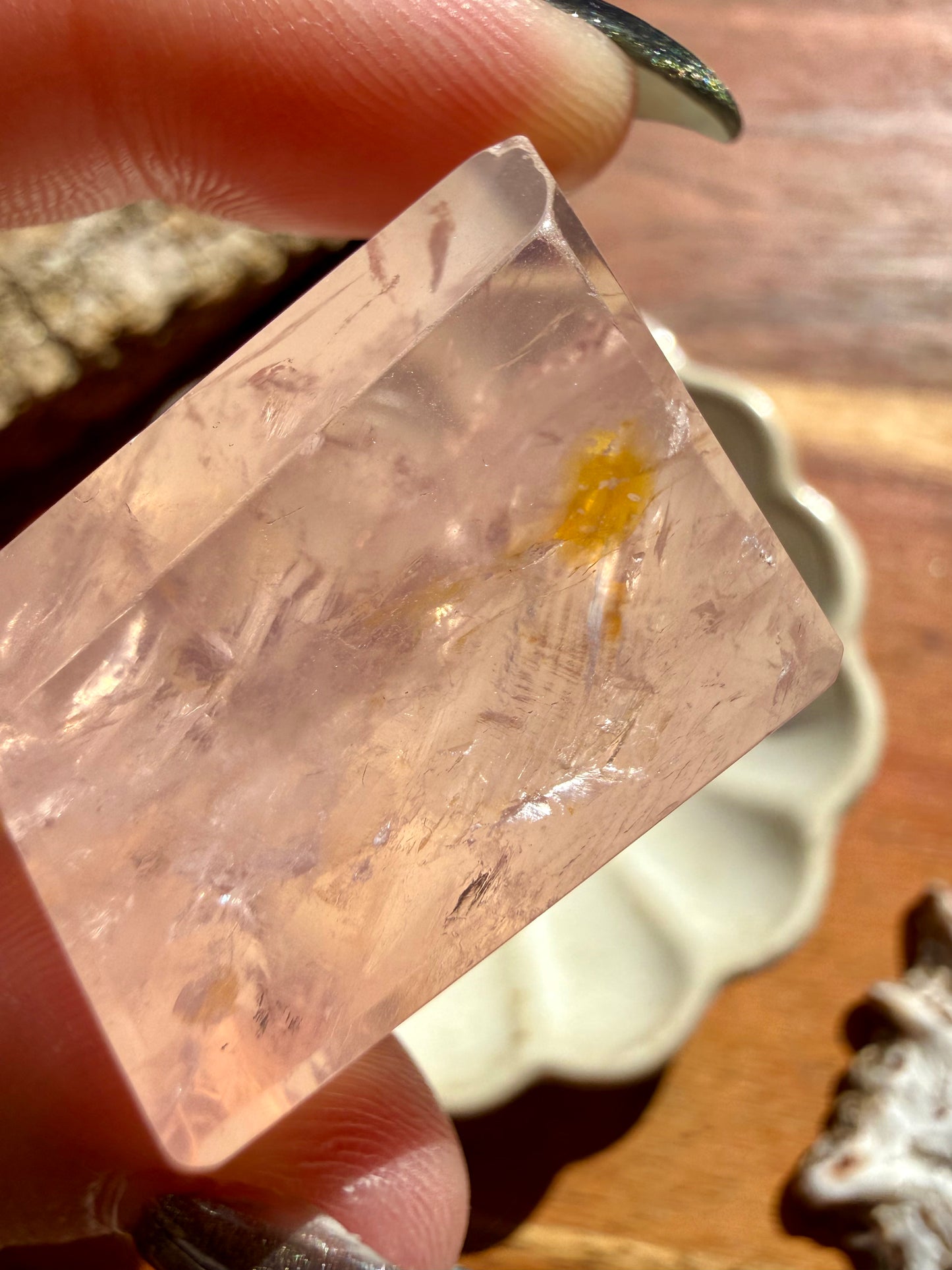 HIGH QUALITY BRAZILIAN ROSE QUARTZ + GOLDEN HEALER FREEFORM
