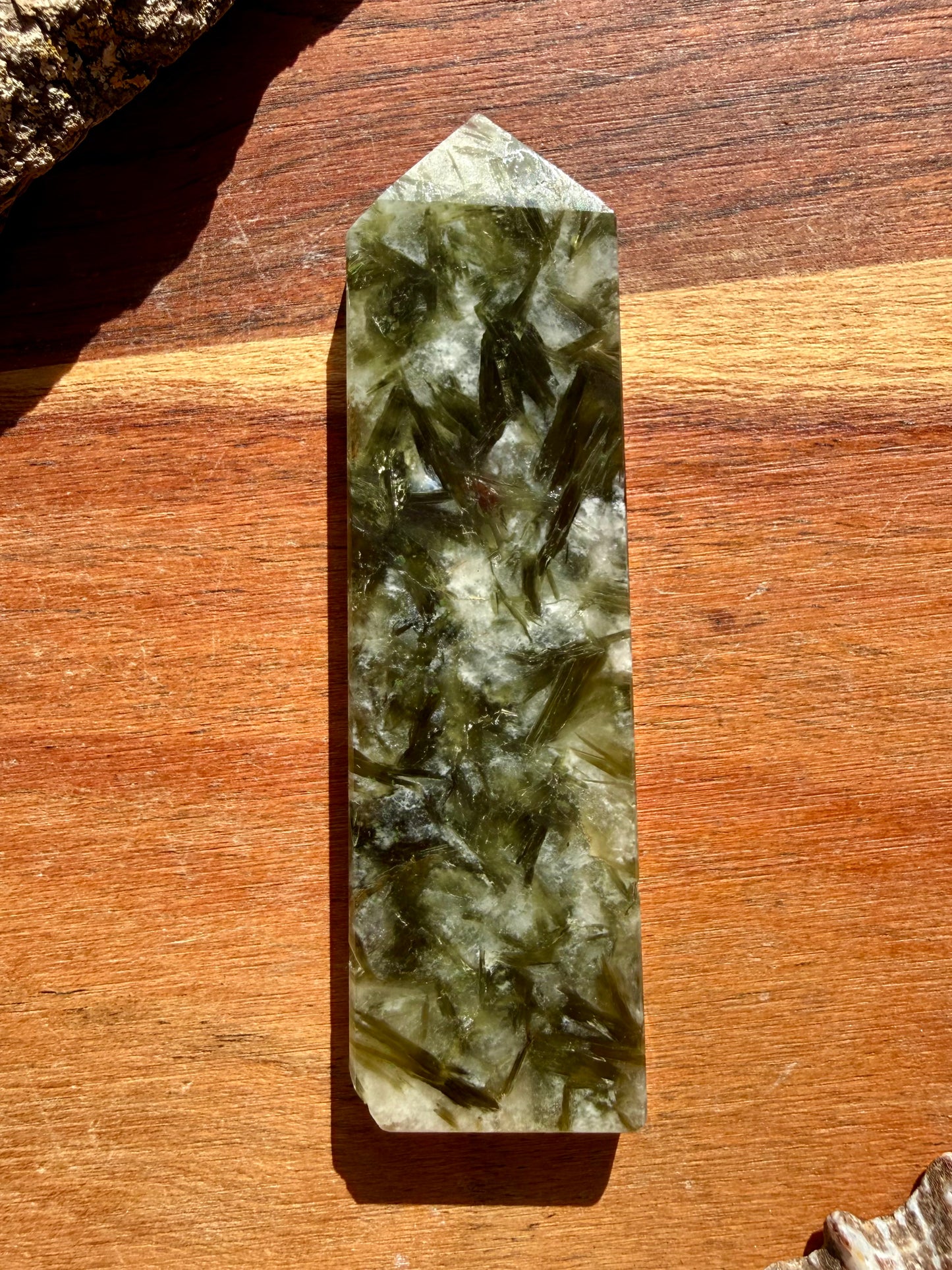 GREEN TOURMALINE + MICA SLAB TOWER