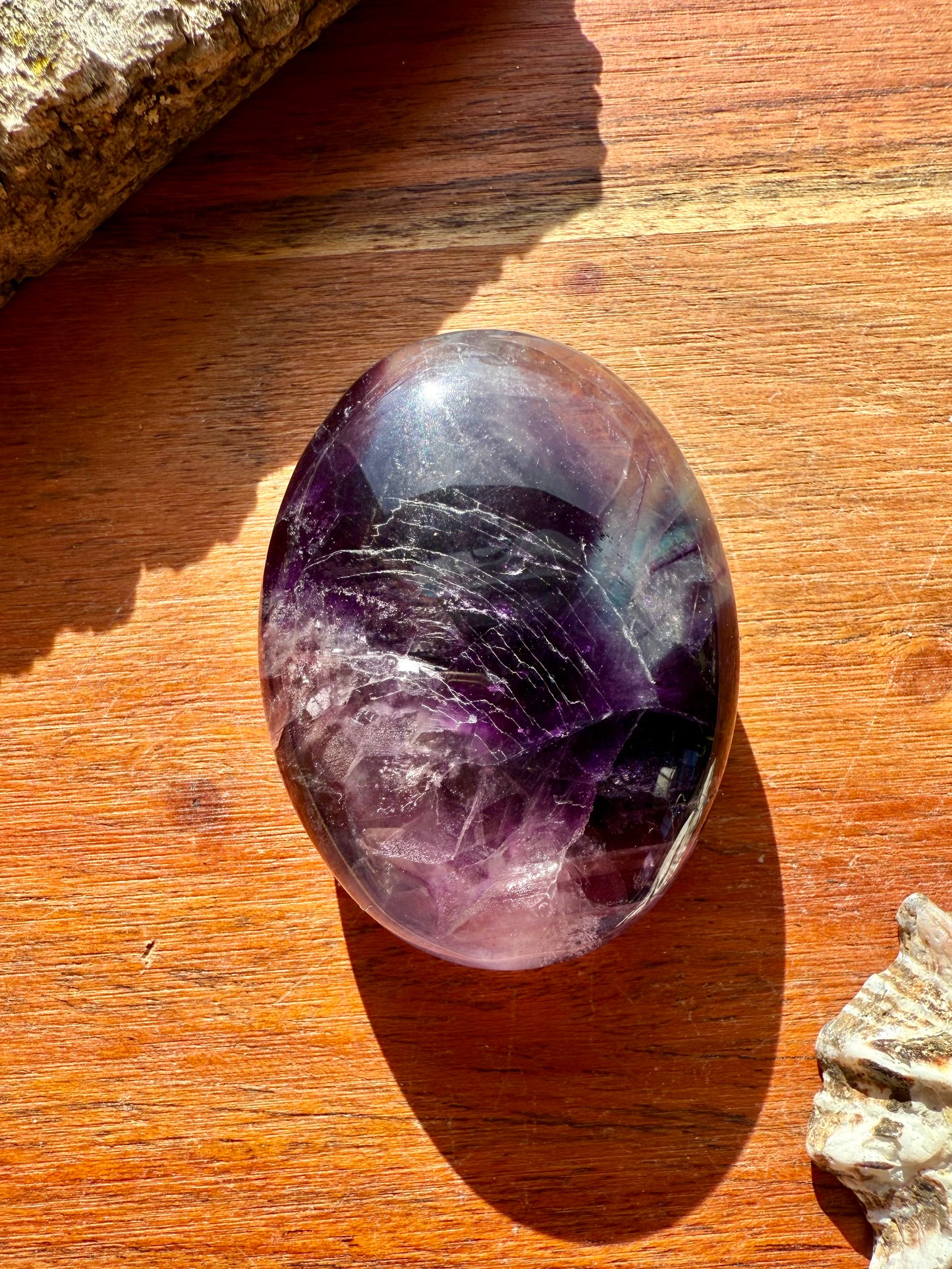 RAINBOW FLUORITE PALM STONE
