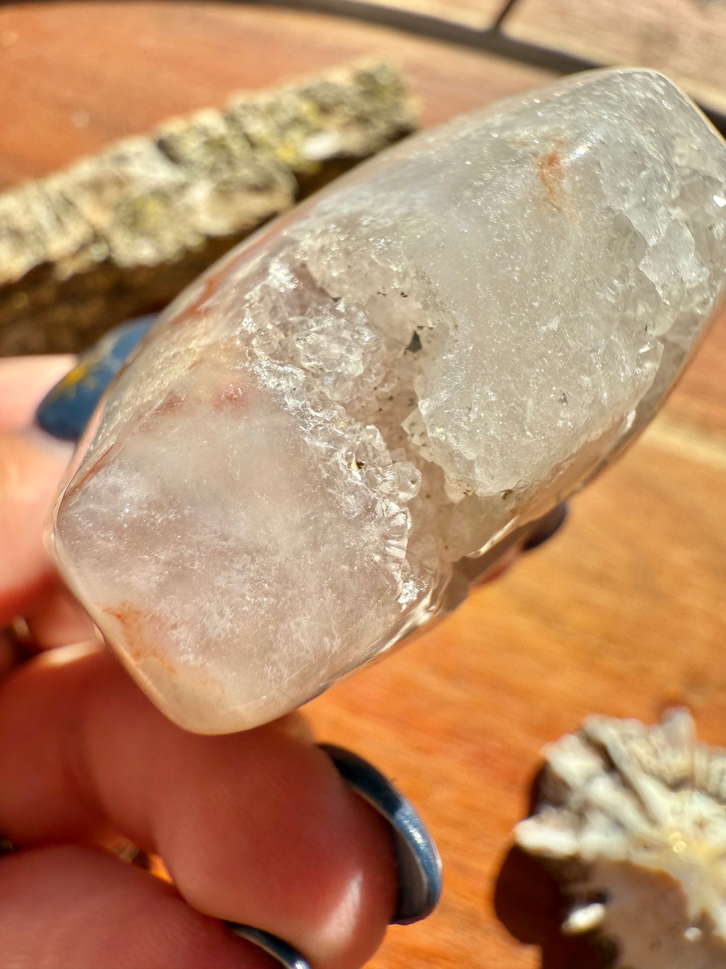 PINK AMETHYST + FLOWER AGATE HEART