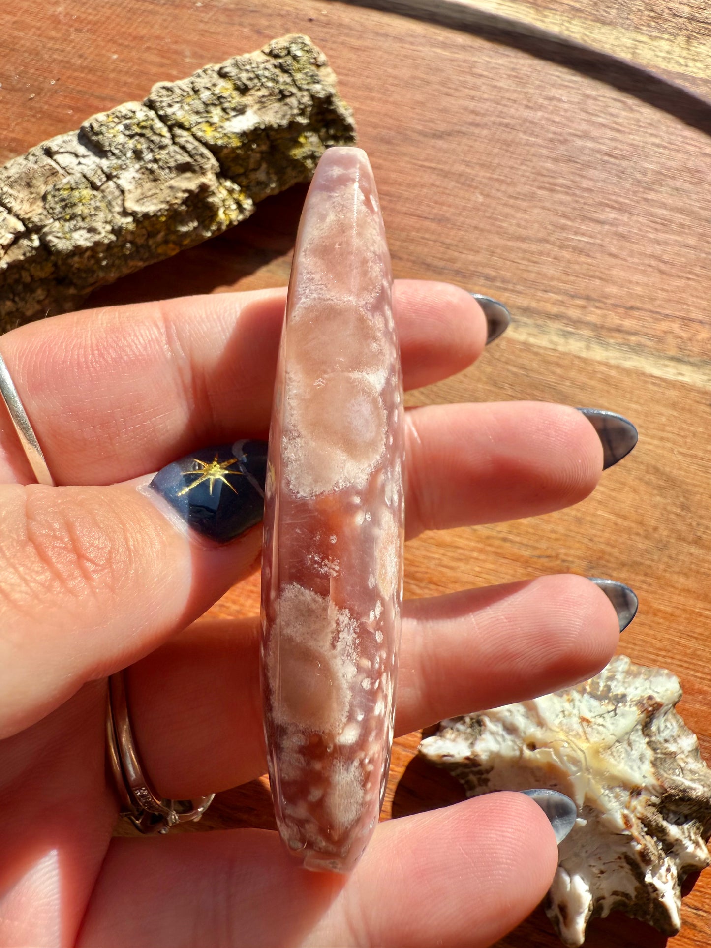 PINK AMETHYST + FLOWER AGATE TEARDROP