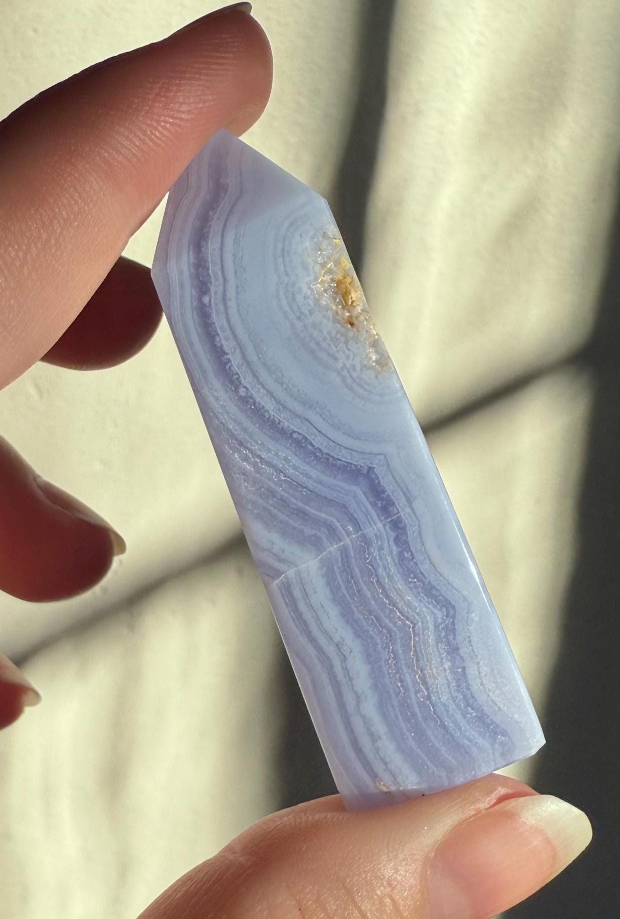 Blue Lace Agate Tower | Blue Lace Agate | Blue Tower | Crystal Tower | Blue Crystal | Altar Decor | Home Decor | Crystal Carving