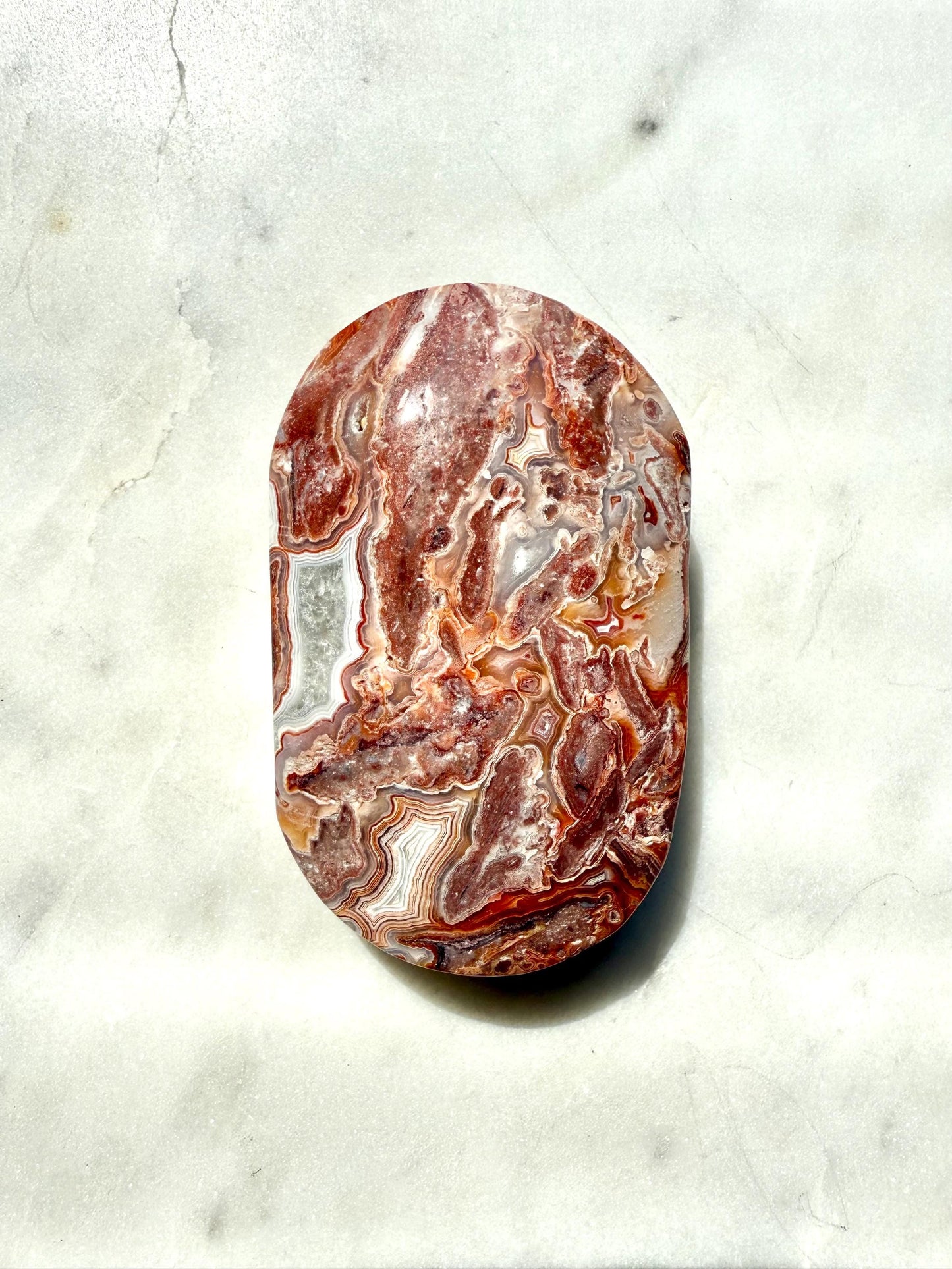 Crazy Lace Agate Palm Stone | Mexican Crazy Lace Agate | Gift for Crystal Lover | Happiness Crystal | Grounding Crystal | Crystal Gift