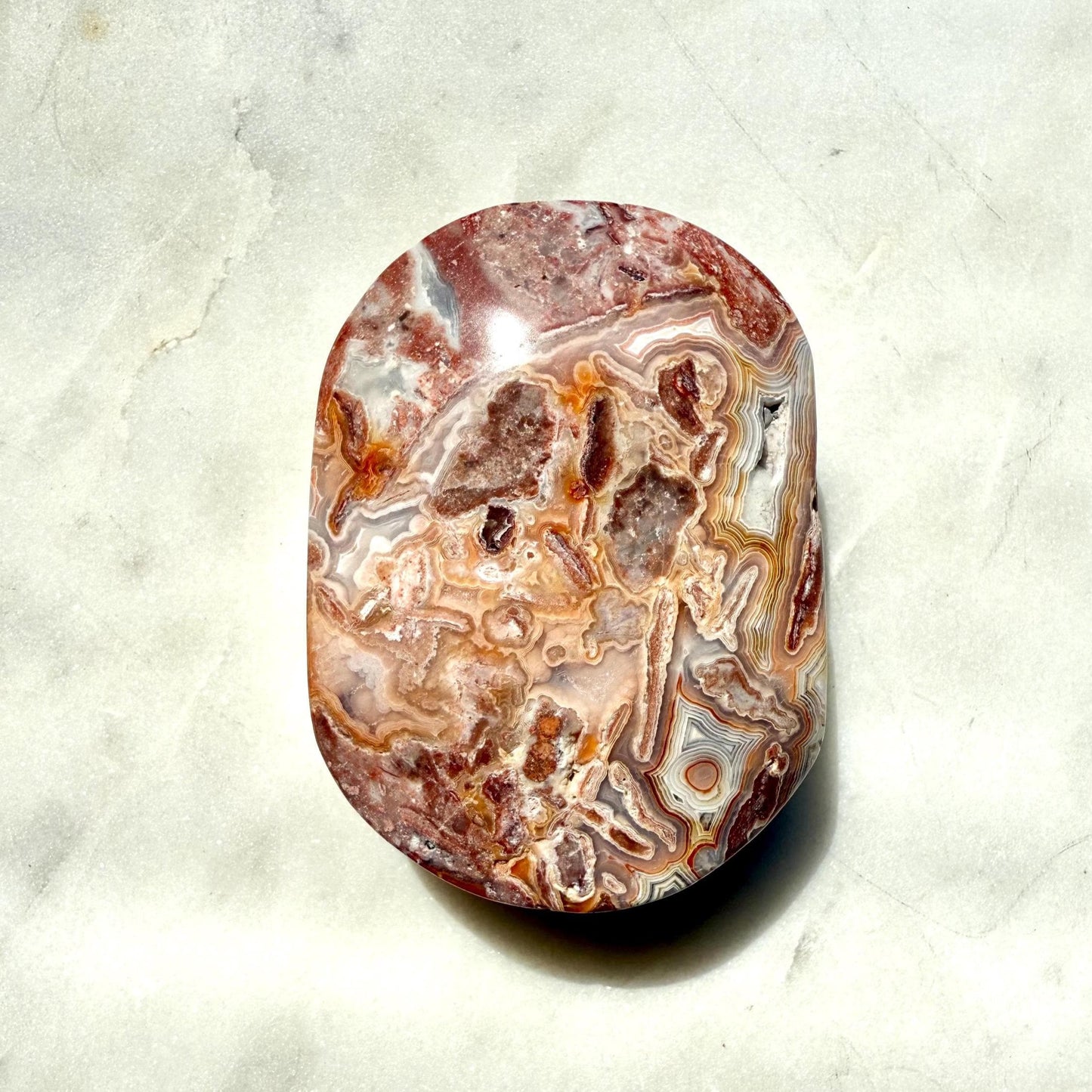 Crazy Lace Agate Palm Stone | Mexican Crazy Lace Agate | Gift for Crystal Lover | Happiness Crystal | Grounding Crystal | Crystal Gift