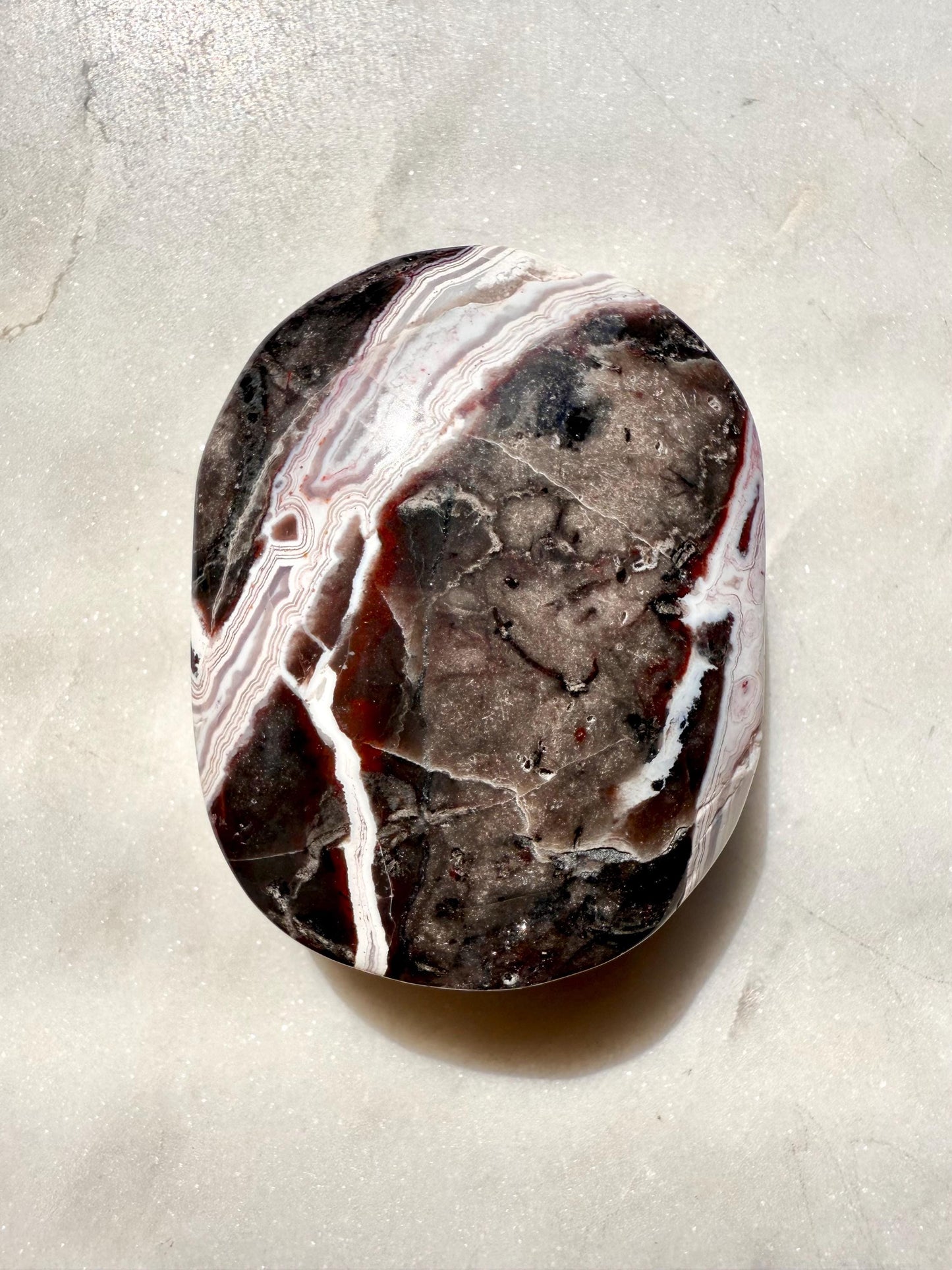 Crazy Lace Agate Palm Stone | Mexican Crazy Lace Agate | Gift for Crystal Lover | Happiness Crystal | Grounding Crystal | Crystal Gift