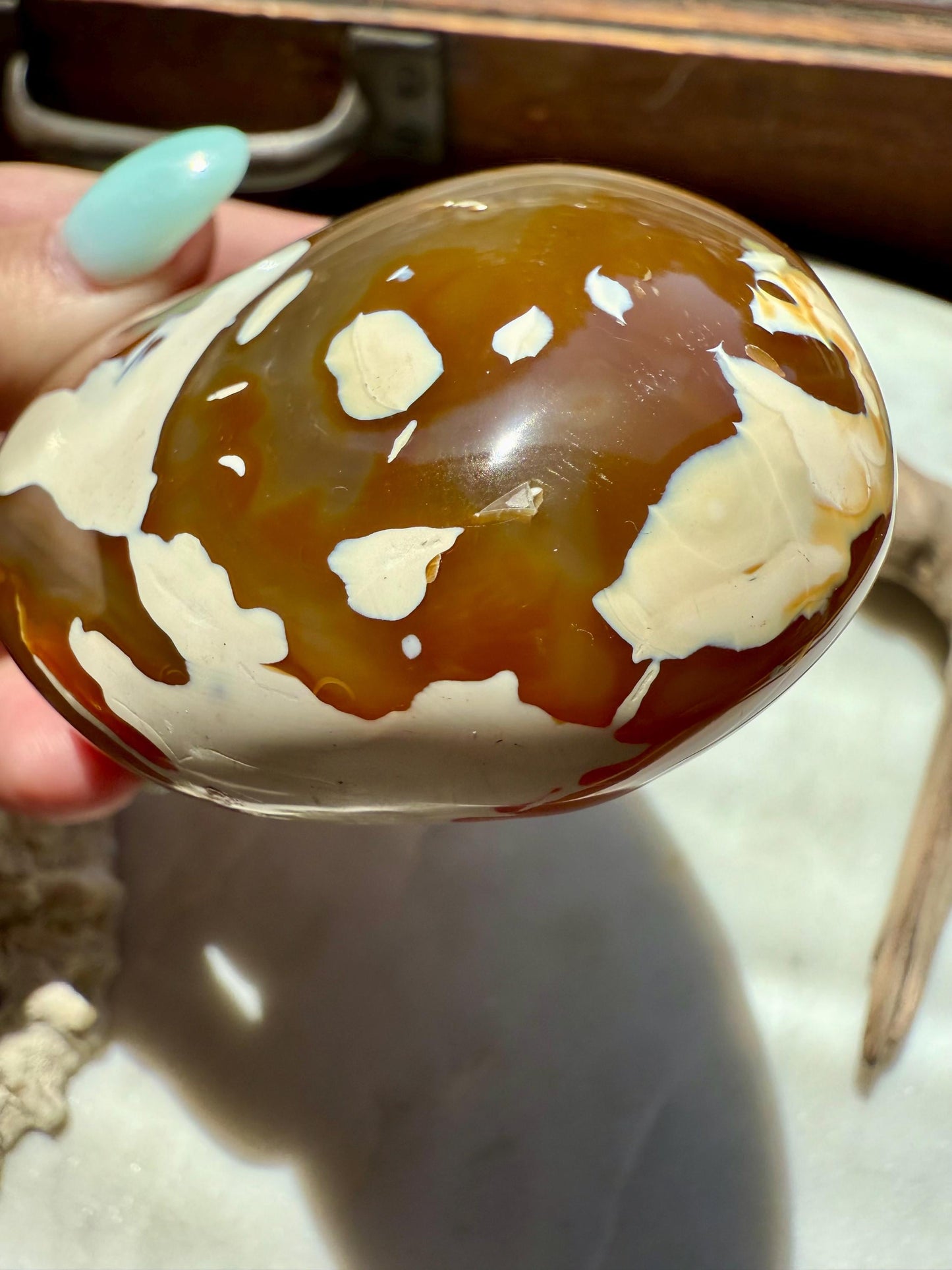 Carnelian Orca Agate Palm Stone || Carnelian Orca Agate || Gift for Crystal Lover || Orca Agate Palm || Crystal Palm Stone || Crystal Gift