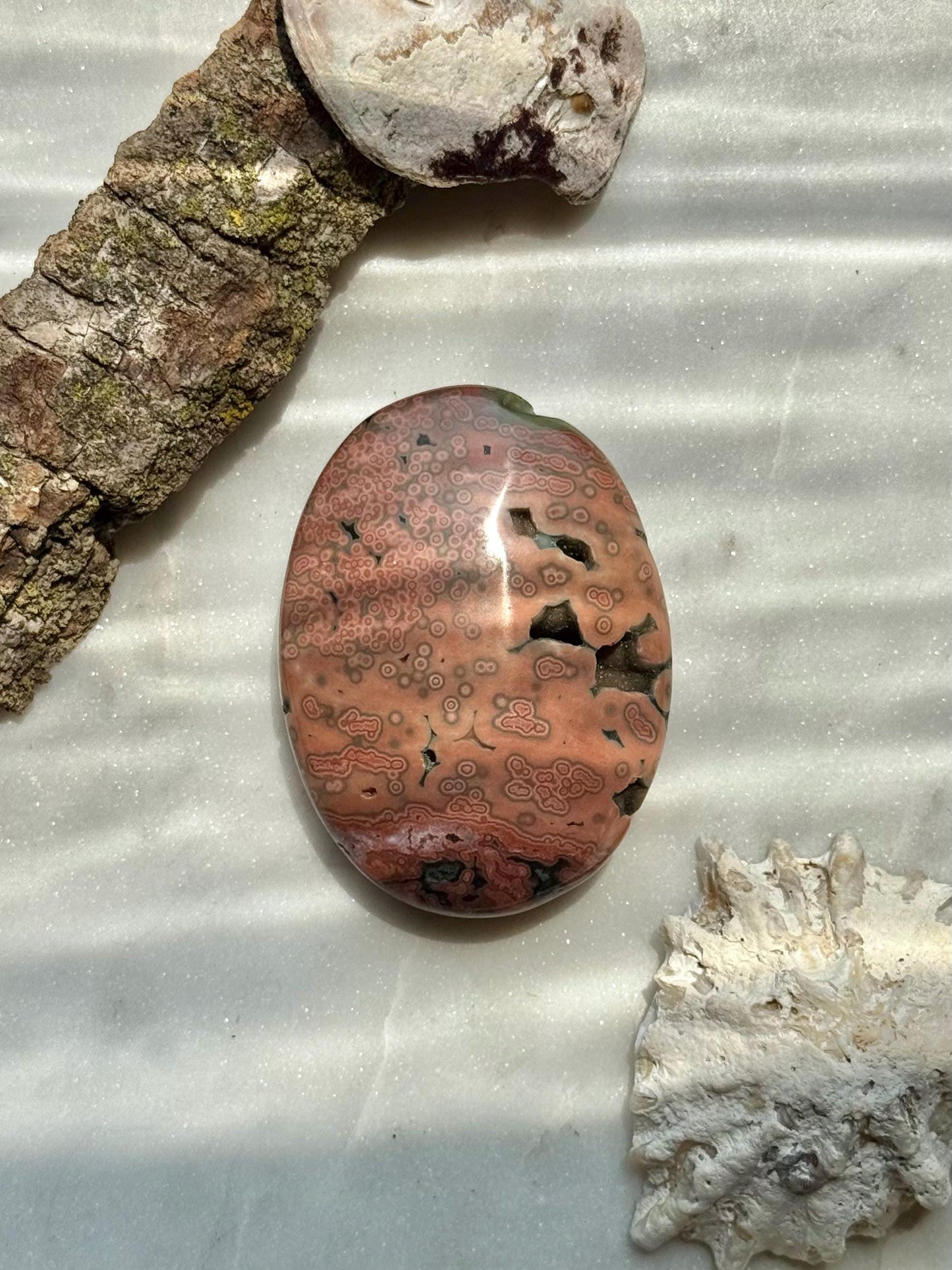 Ocean Jasper Palm Stone | Ocean Jasper | Gift for Crystal Lover | Calming Crystal | JoyfulCrystal | Rare Crystal | Unique Crystal