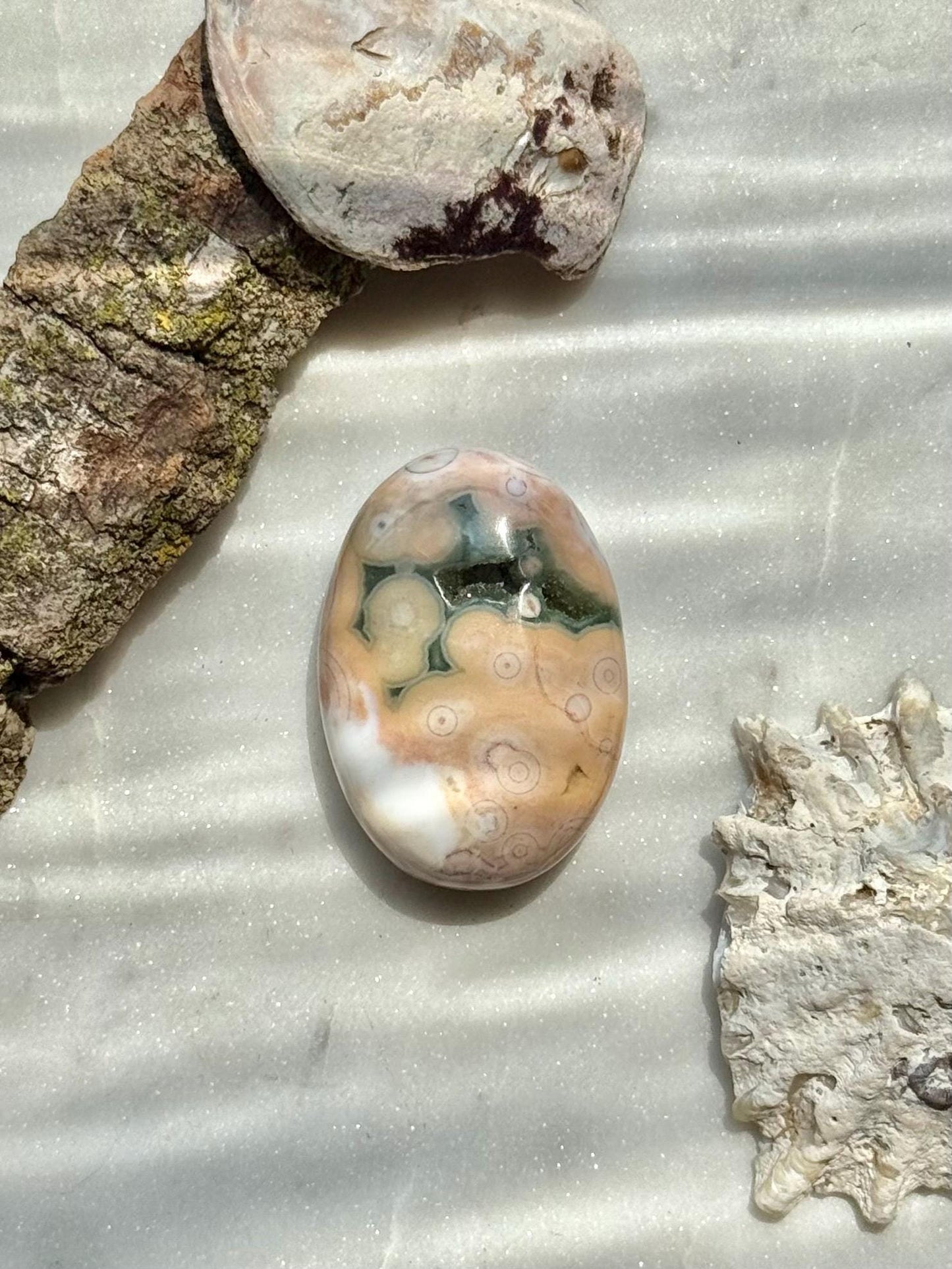 Ocean Jasper Palm Stone with Druzy | Ocean Jasper | Gift for Crystal Lover | Calming Crystal | JoyfulCrystal | Rare Crystal | Unique Crystal