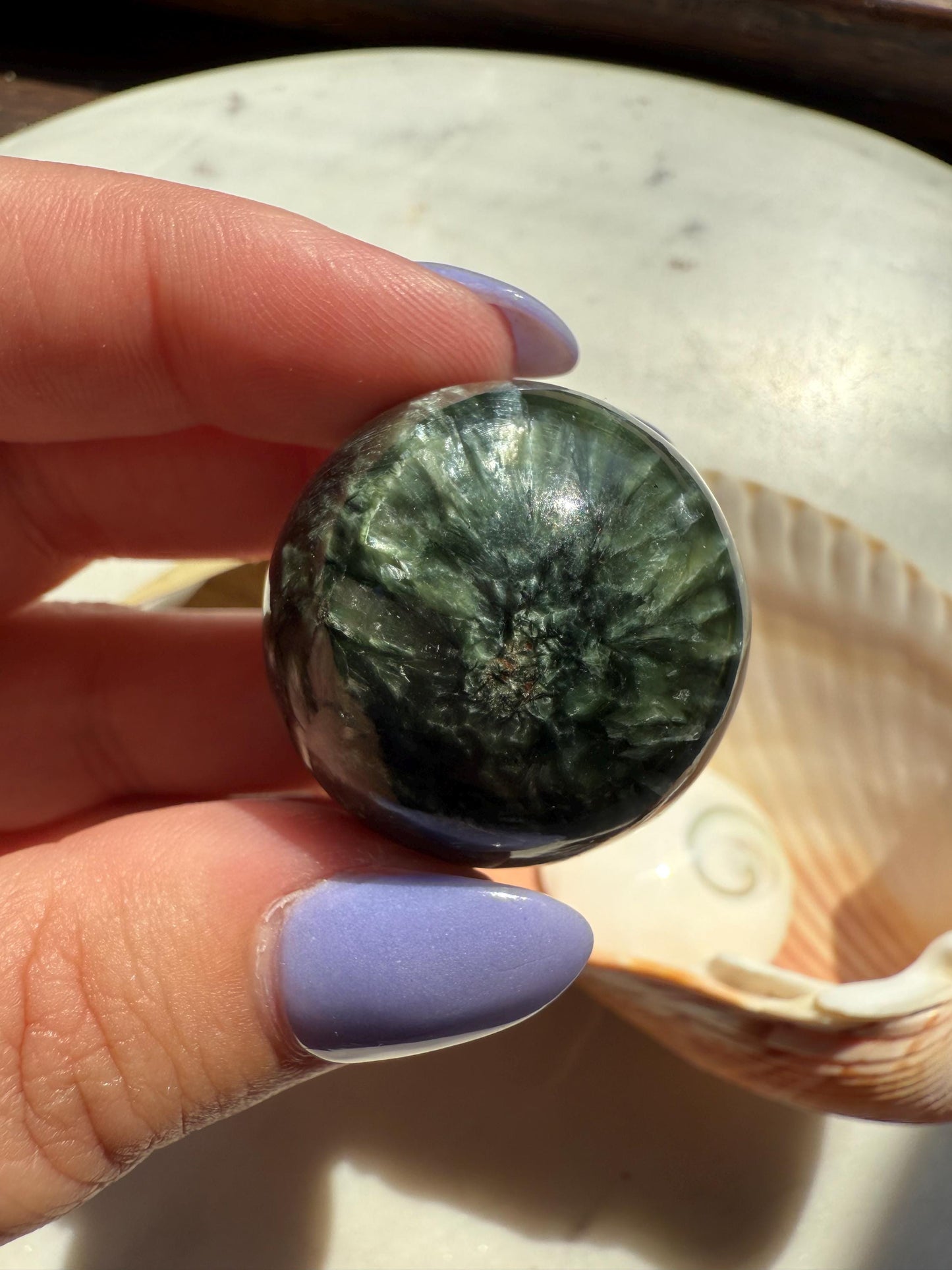 Small Seraphinite Sphere | Seraphinite | Small Crystal Sphere | Gift for Crystal Lover | Crystal Lover Gift | Self Love Crystal