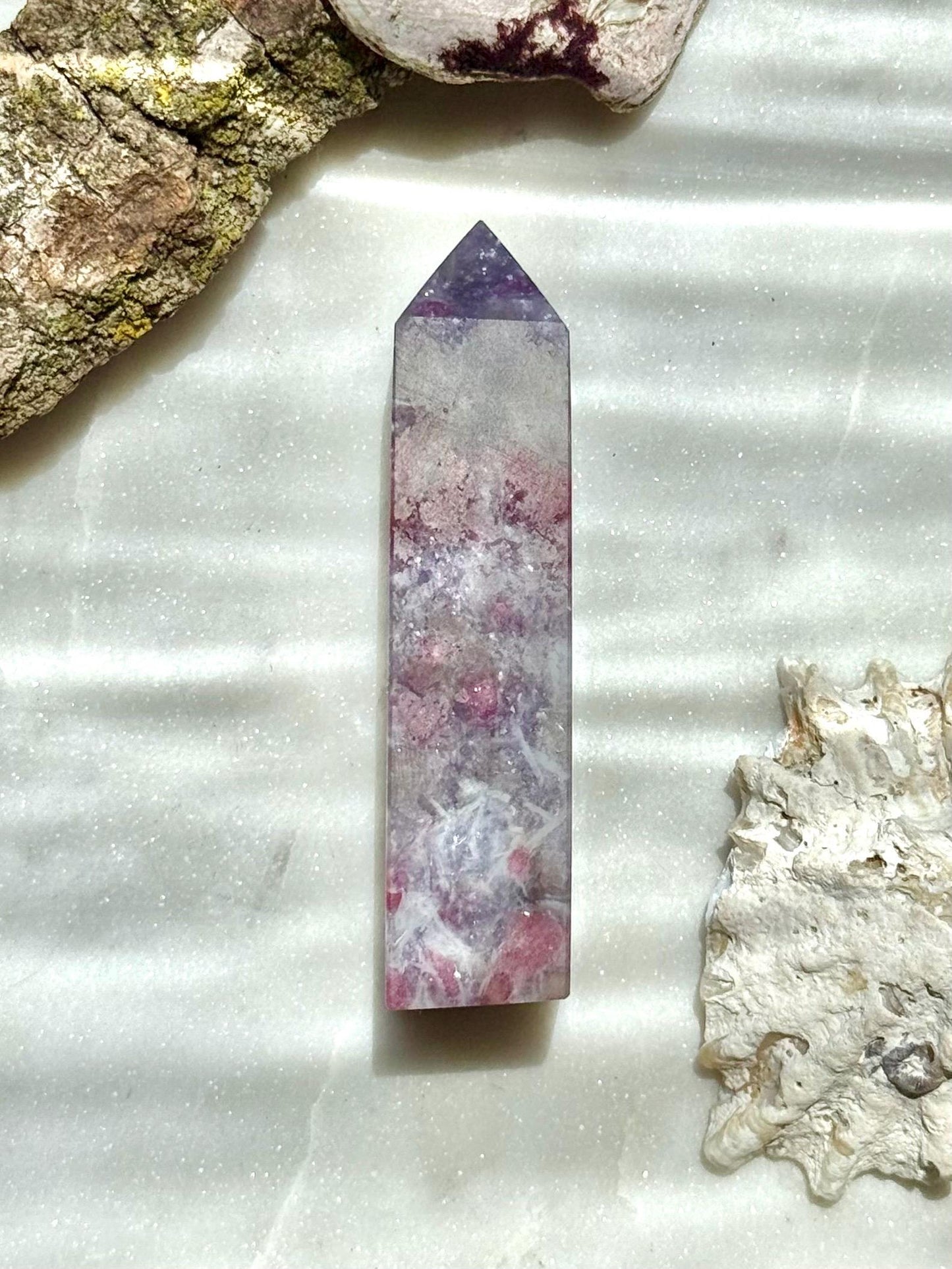 Unicorn Stone Tower | Unicorn Stone | Combo Mineral | Gift for Crystal Lover | Pink and Purple Crystal | Unique Crystal