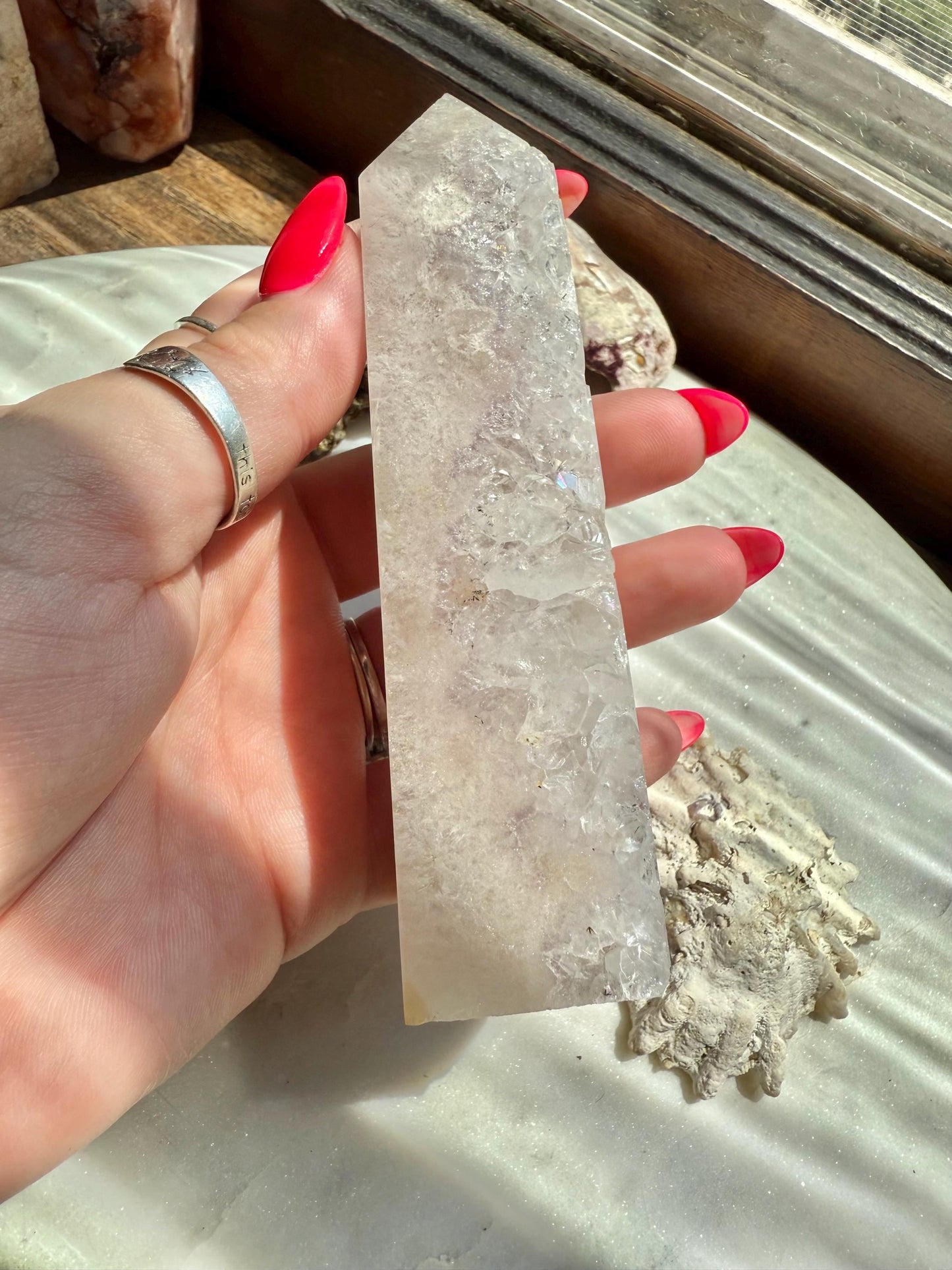 Amethyst and Clear Quartz Tower | Amethyst | Clear Quartz | Gift for Crystal Lover | Unique Crystal | Combo Crystal