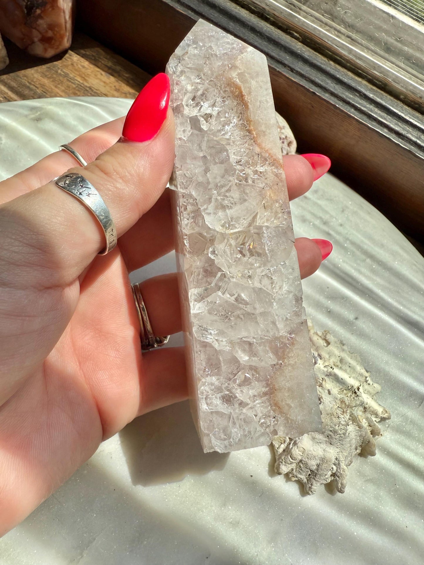 Amethyst and Clear Quartz Tower | Amethyst | Clear Quartz | Gift for Crystal Lover | Unique Crystal | Combo Crystal