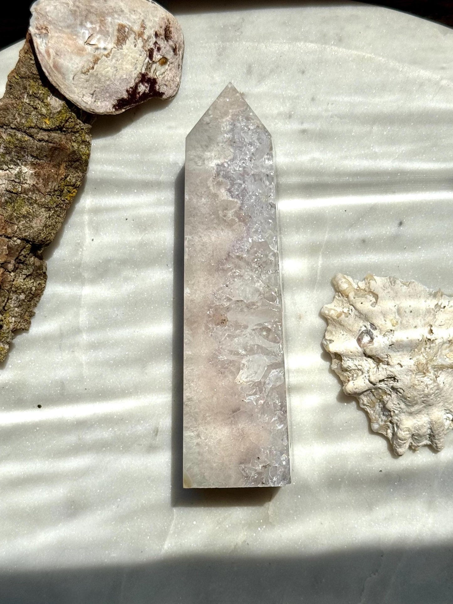 Amethyst and Clear Quartz Tower | Amethyst | Clear Quartz | Gift for Crystal Lover | Unique Crystal | Combo Crystal