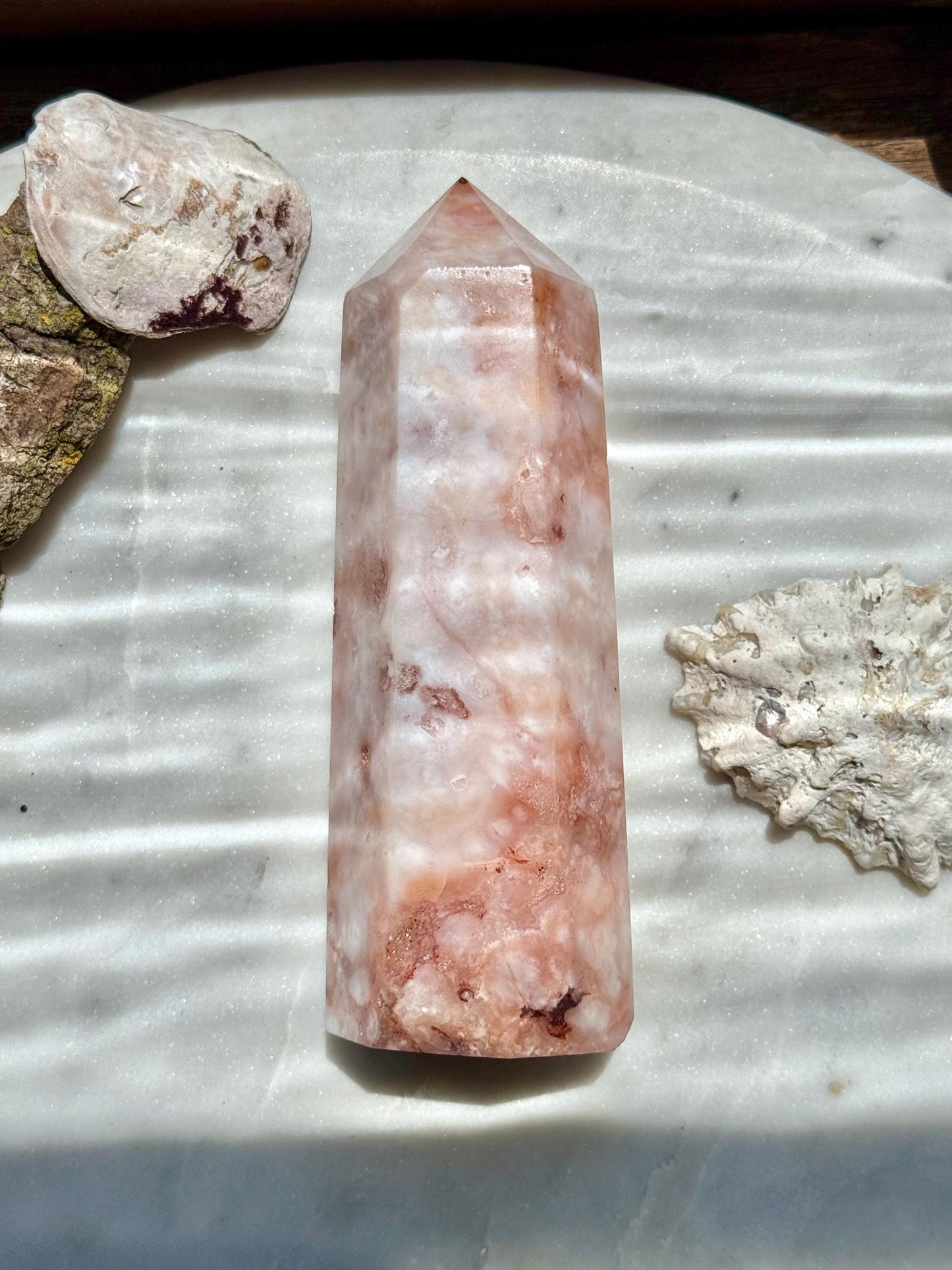 Carnelian and Flower Agate Tower | Carnelian | Flower Agate | Gift for Crystal Lover | Unique Crystal | Combo Crystal
