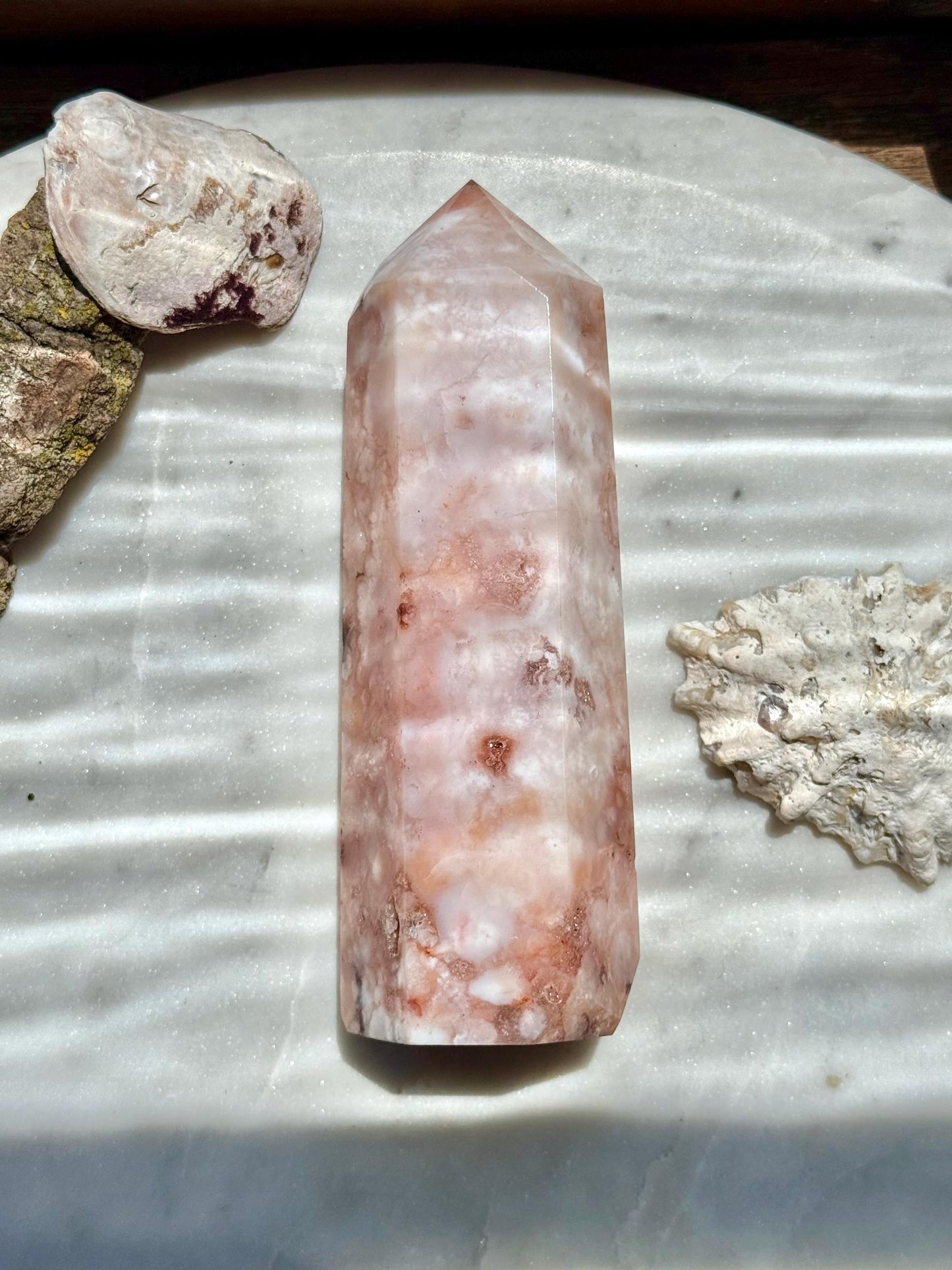 Carnelian and Flower Agate Tower | Carnelian | Flower Agate | Gift for Crystal Lover | Unique Crystal | Combo Crystal