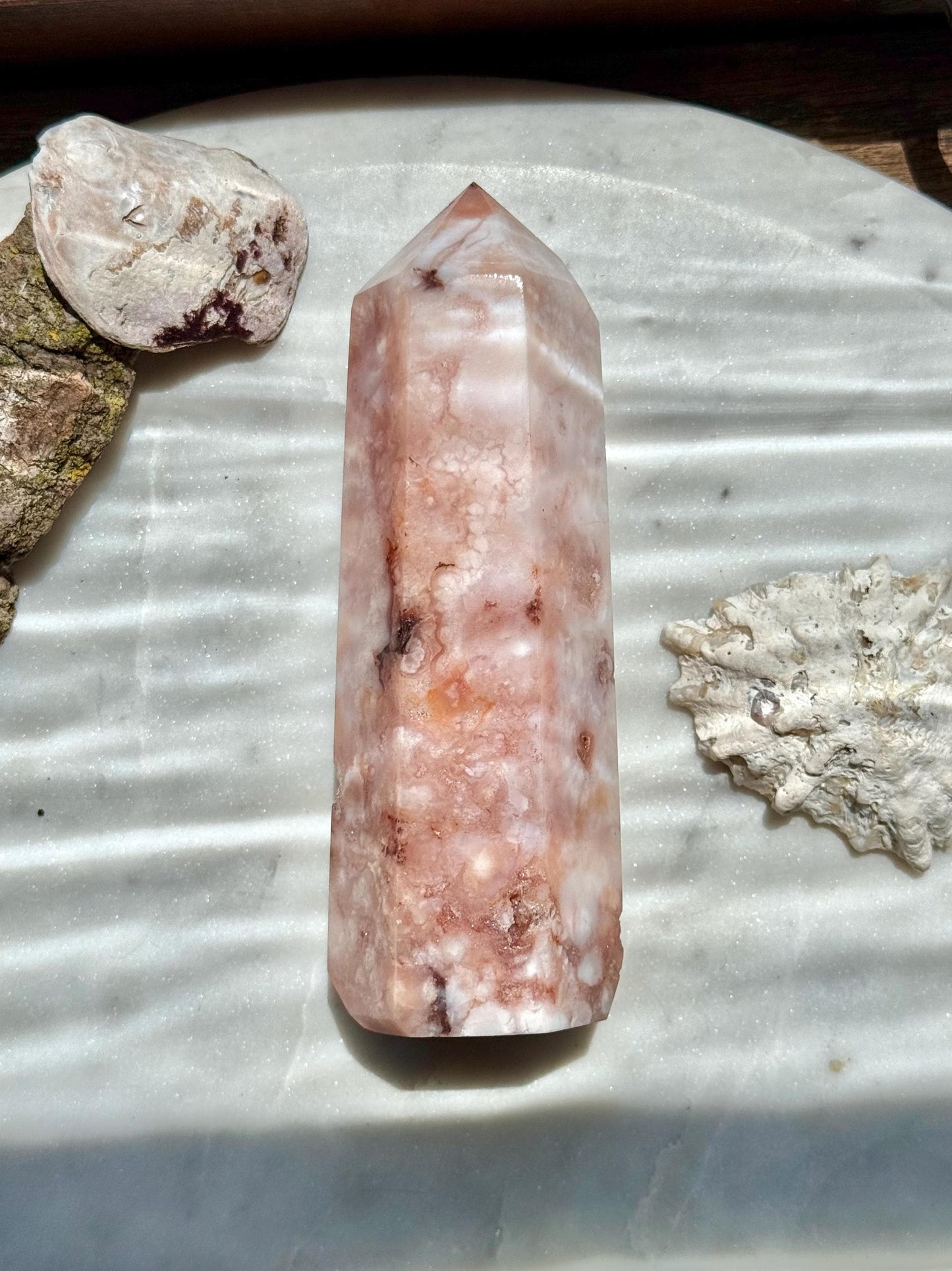 Carnelian and Flower Agate Tower | Carnelian | Flower Agate | Gift for Crystal Lover | Unique Crystal | Combo Crystal