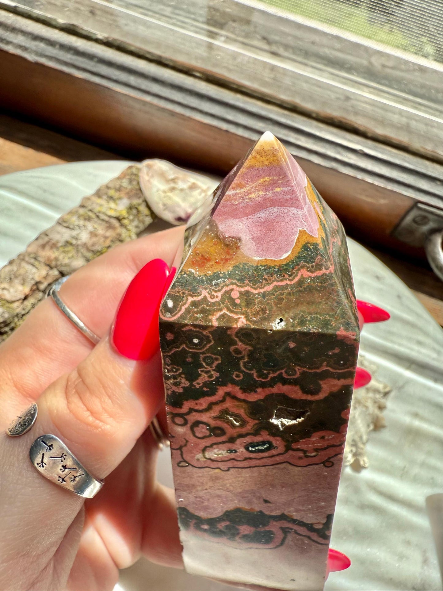 Pink Ocean Jasper Tower | Pink Sea Jasper Tower | Gift for Crystal Lover | Unique Crystal | Rare Crystal | Pink Crystal | Ocean Jasper Tower