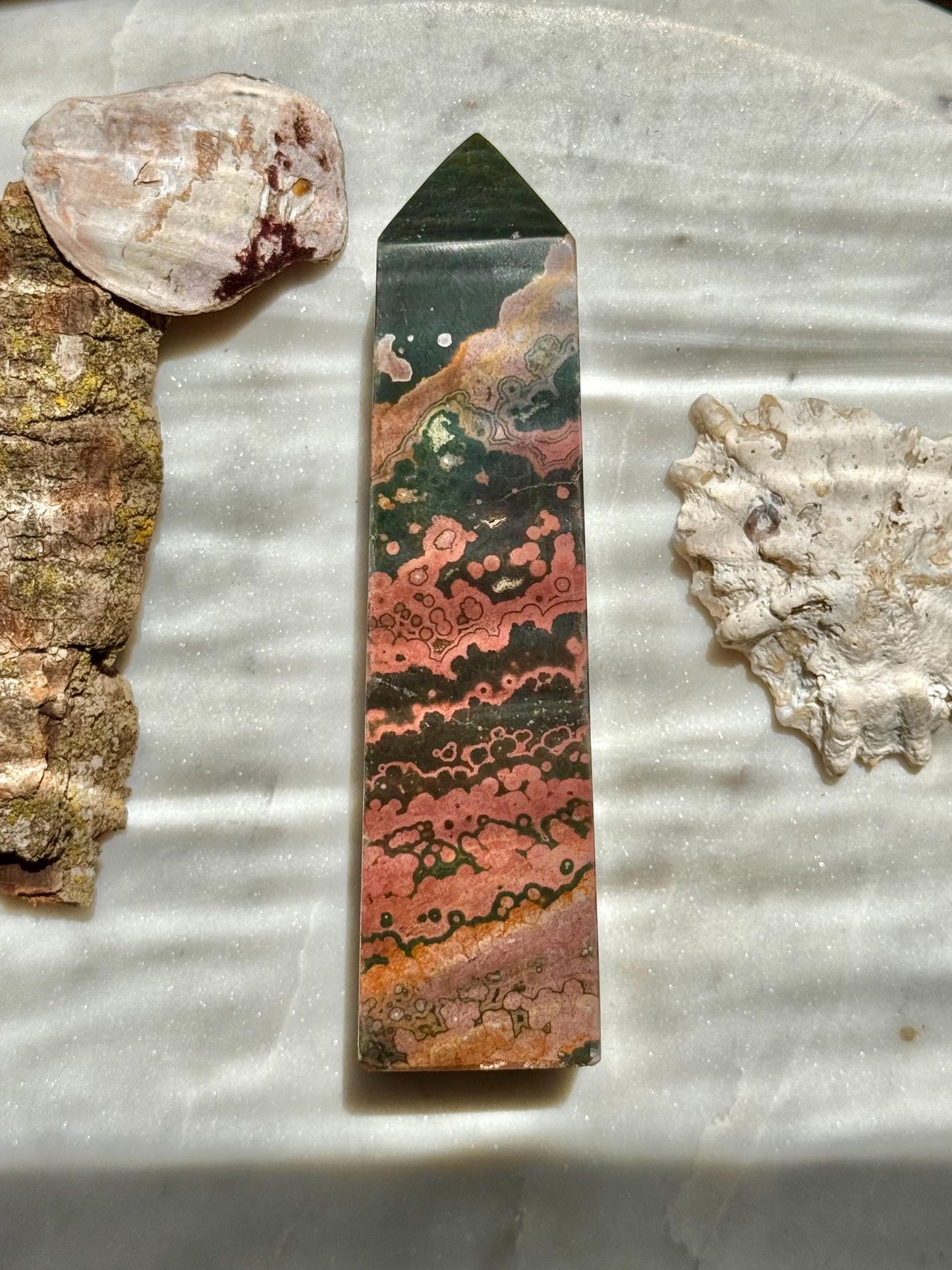 Pink Ocean Jasper Tower | Pink Sea Jasper Tower | Gift for Crystal Lover | Unique Crystal | Rare Crystal | Pink Crystal | Ocean Jasper Tower