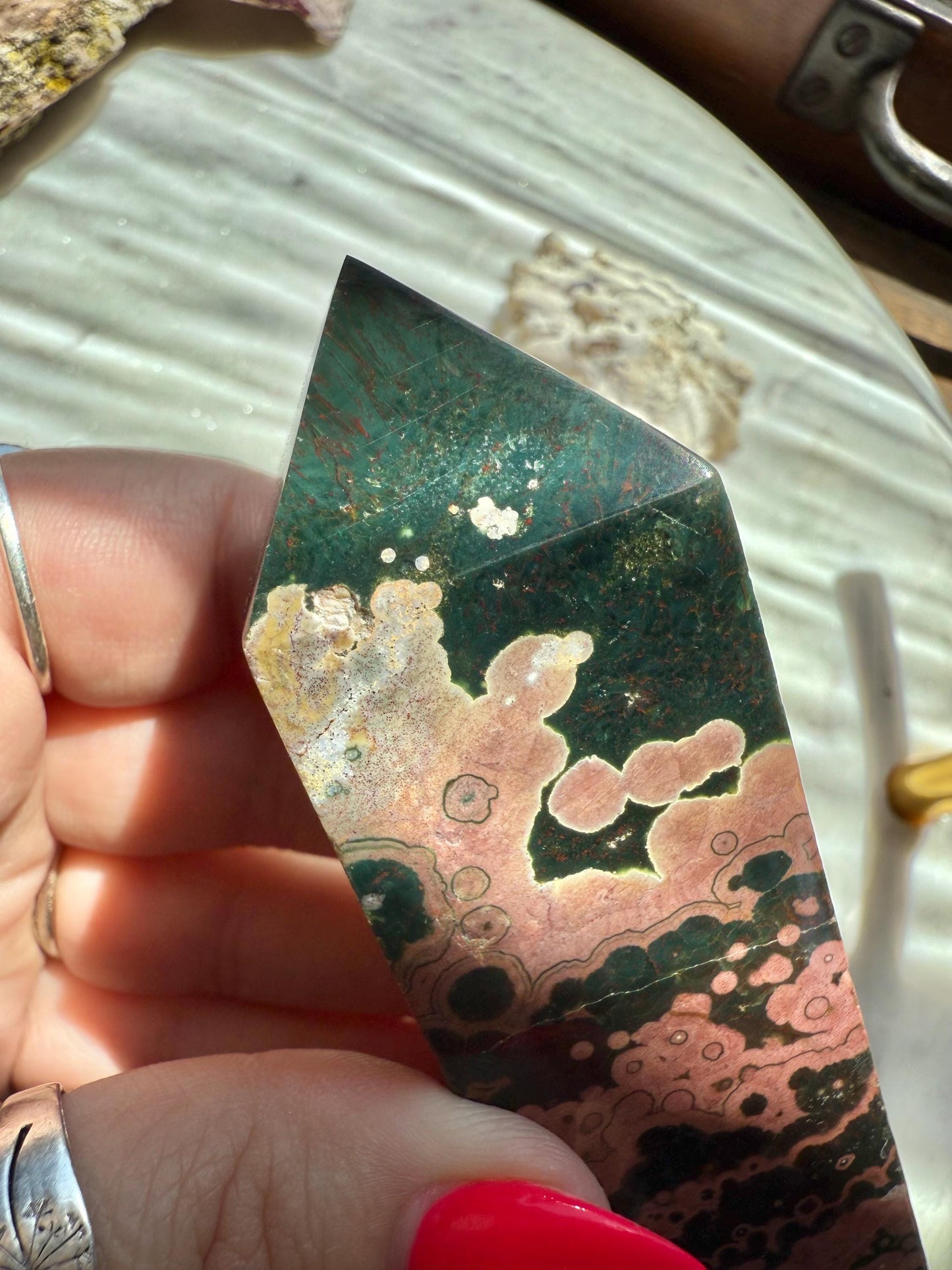 Pink Ocean Jasper Tower | Pink Sea Jasper Tower | Gift for Crystal Lover | Unique Crystal | Rare Crystal | Pink Crystal | Ocean Jasper Tower