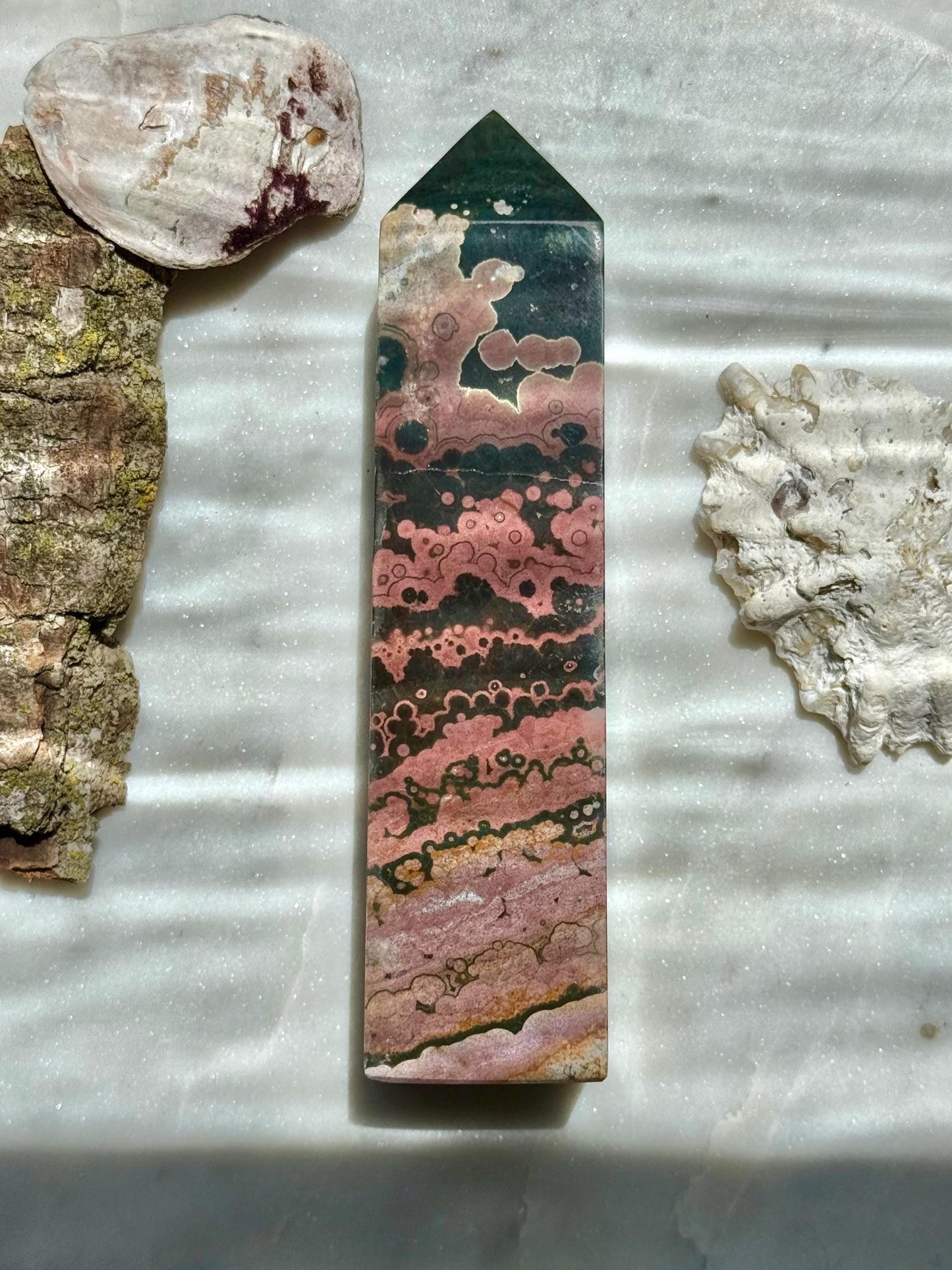Pink Ocean Jasper Tower | Pink Sea Jasper Tower | Gift for Crystal Lover | Unique Crystal | Rare Crystal | Pink Crystal | Ocean Jasper Tower