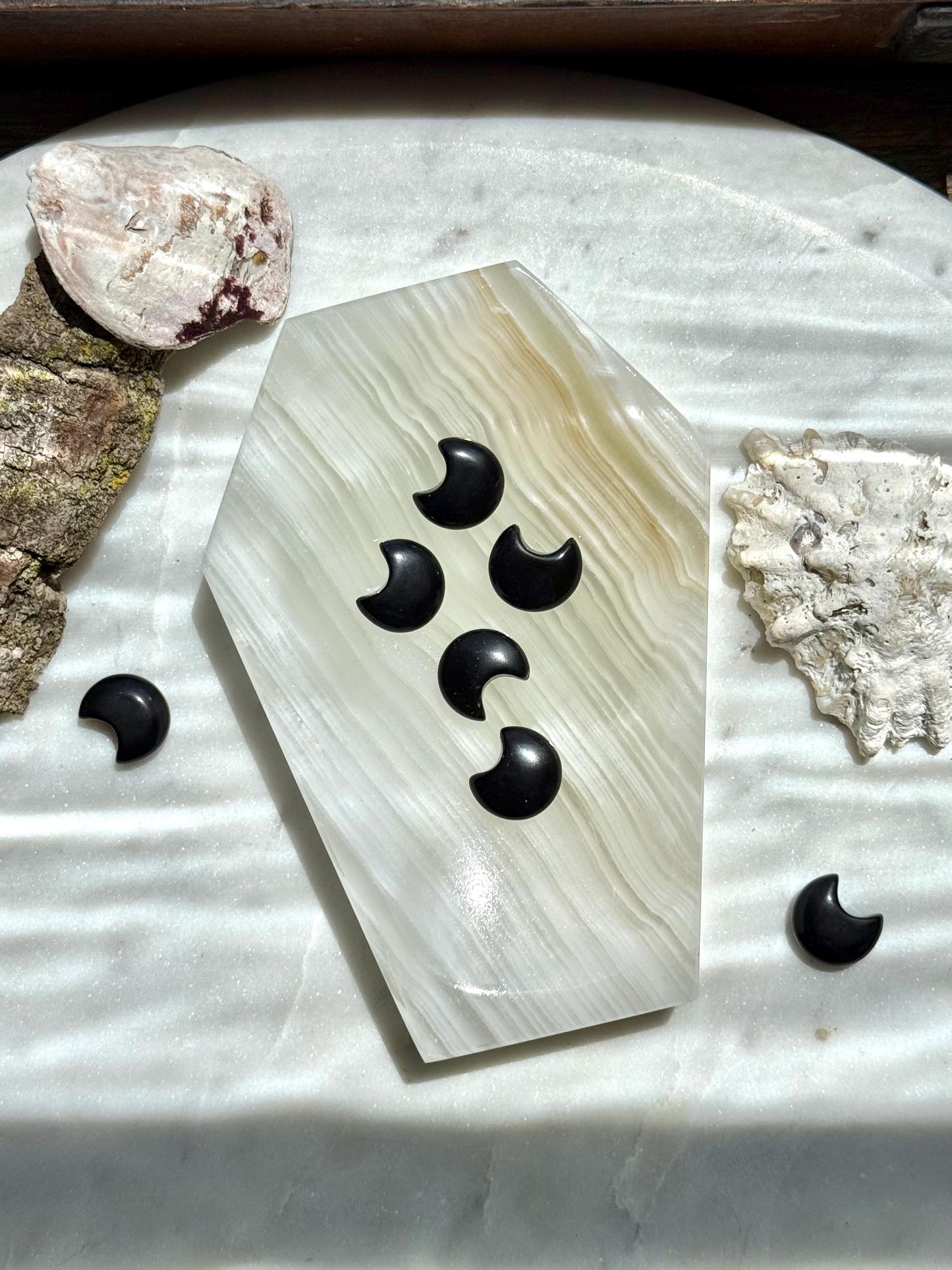 Banded Onyx Coffin Dish | Gift for Crystal Lover | Unique Crystal Gift | Crystal Home Decor | Spooky Season Decor | Halloween Gift
