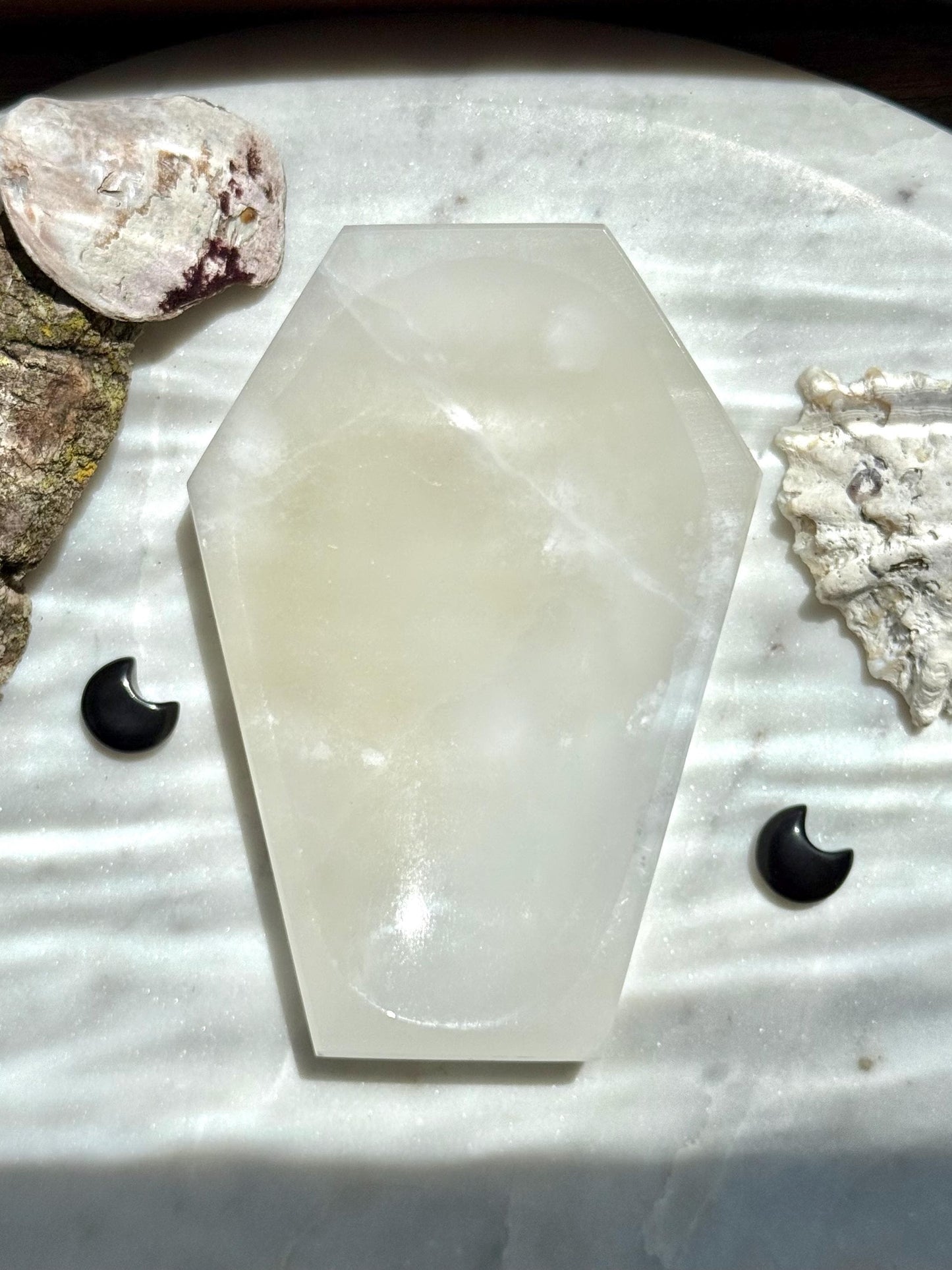 Onyx Coffin Dish | Gift for Crystal Lover | Unique Crystal Gift | Crystal Jewelry Dish | Spooky Season Decor | Halloween Gift
