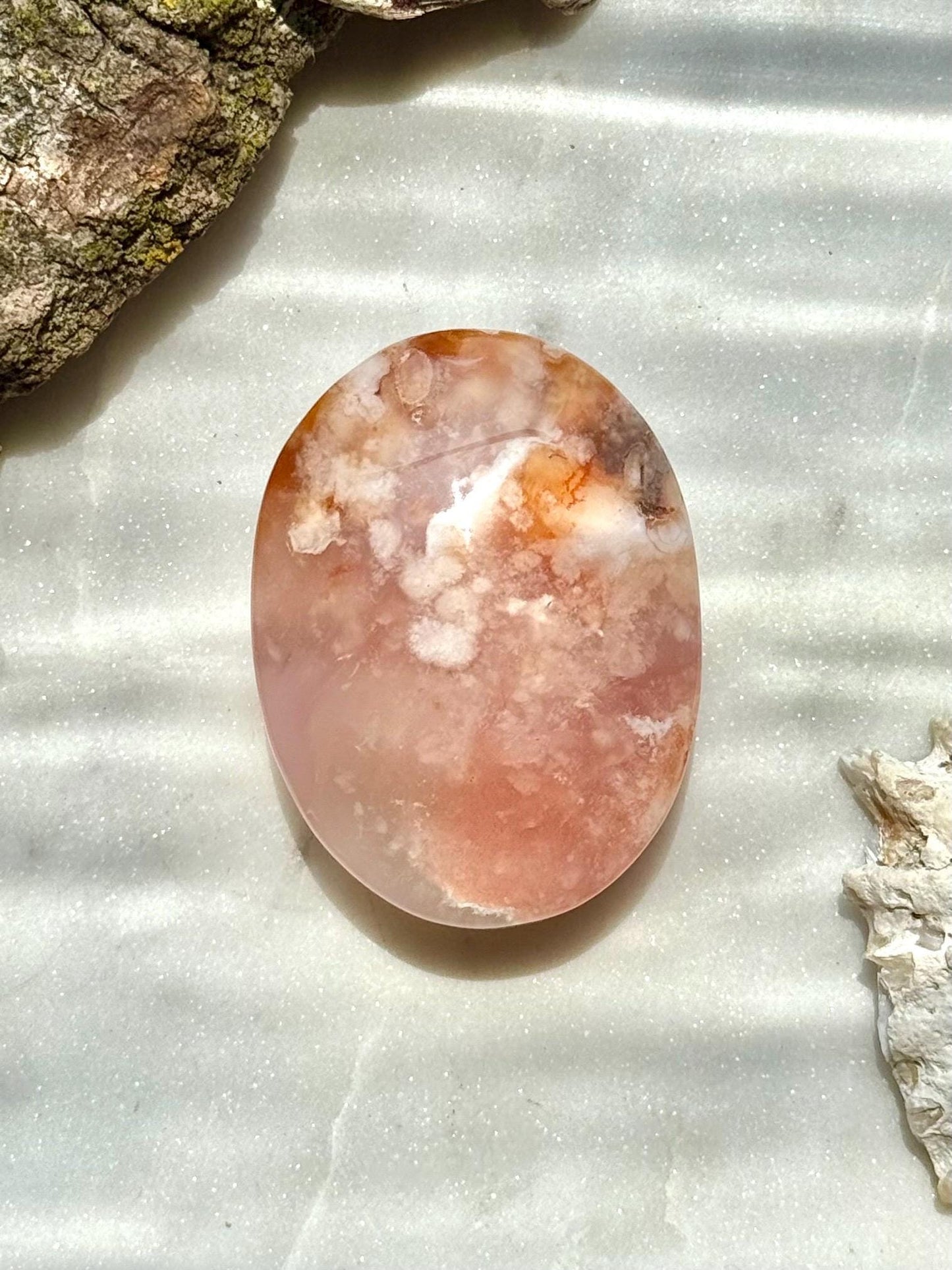 Carnelian Flower Agate Palm Stone | Carnelian Flower Agate | Gift for Crystal Lover | Creativity Crystal | Motivational Crystal
