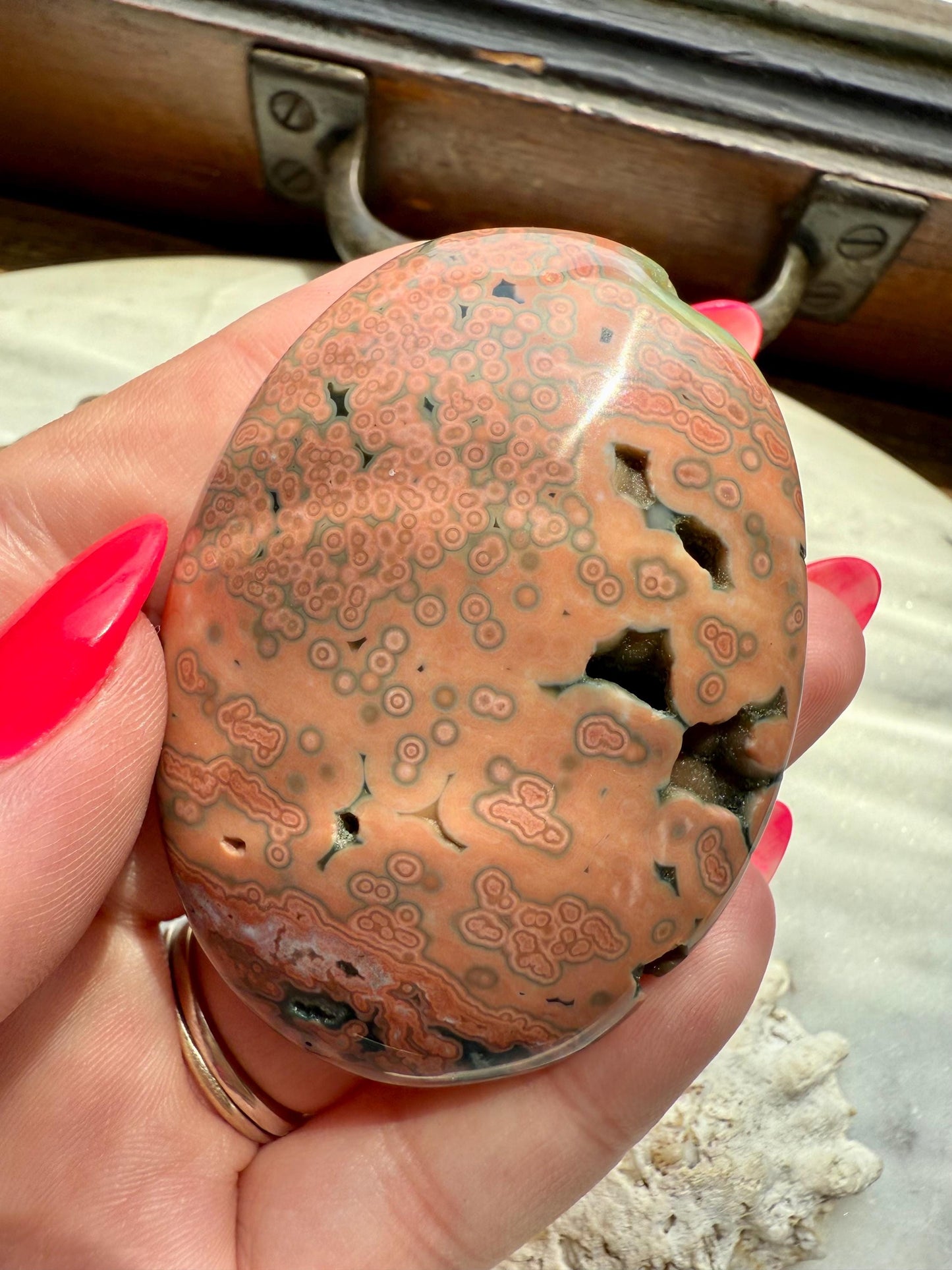 Ocean Jasper Palm Stone | Ocean Jasper | Gift for Crystal Lover | Calming Crystal | JoyfulCrystal | Rare Crystal | Unique Crystal