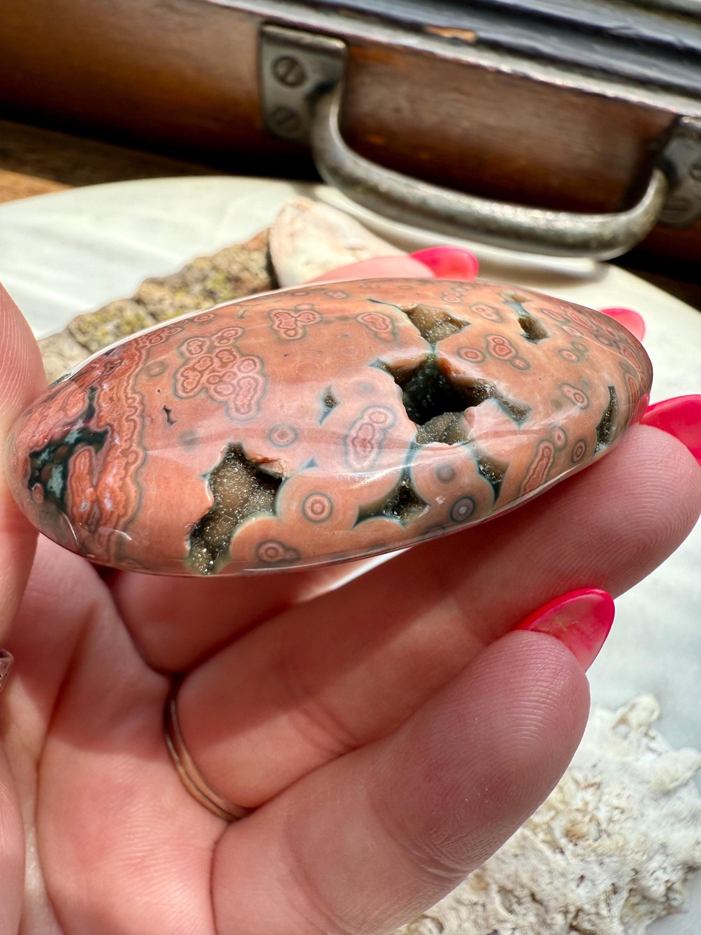 Ocean Jasper Palm Stone | Ocean Jasper | Gift for Crystal Lover | Calming Crystal | JoyfulCrystal | Rare Crystal | Unique Crystal