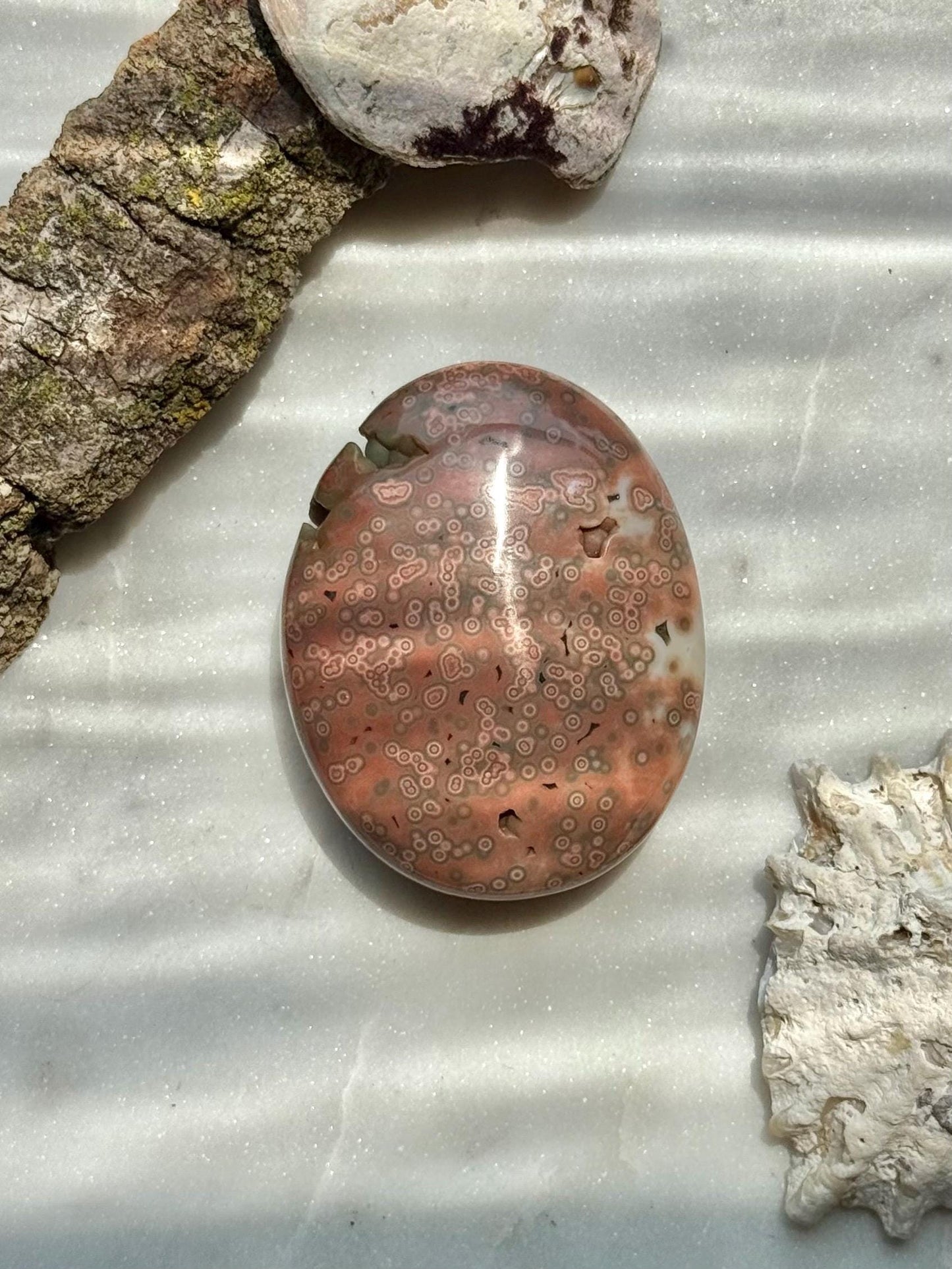 Ocean Jasper Palm Stone with Druzy | Ocean Jasper | Gift for Crystal Lover | Calming Crystal | JoyfulCrystal | Rare Crystal | Unique Crystal