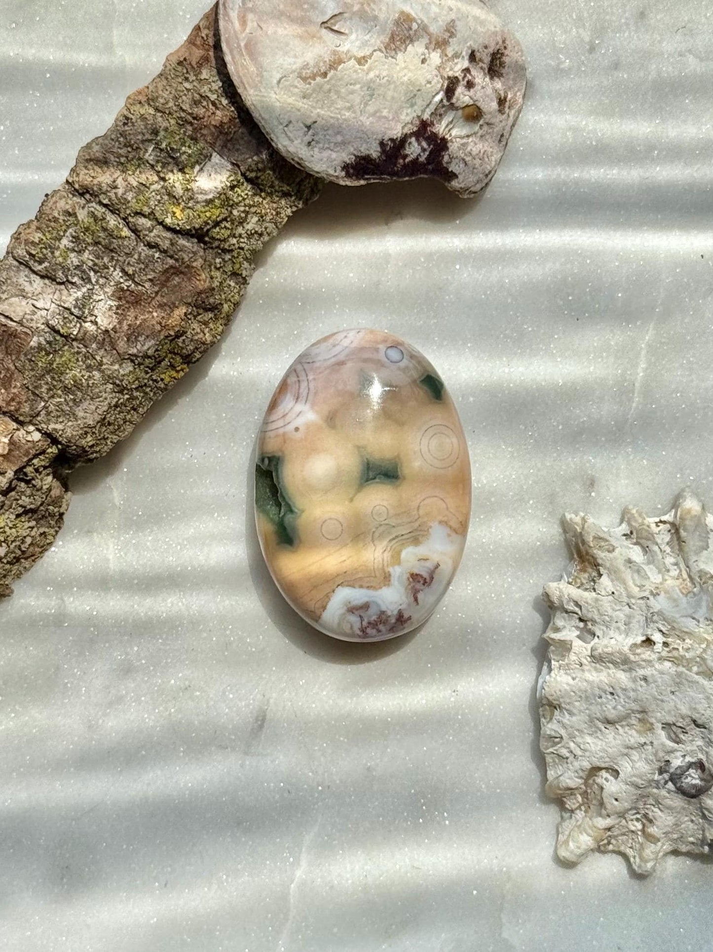 Ocean Jasper Palm Stone with Druzy | Ocean Jasper | Gift for Crystal Lover | Calming Crystal | JoyfulCrystal | Rare Crystal | Unique Crystal