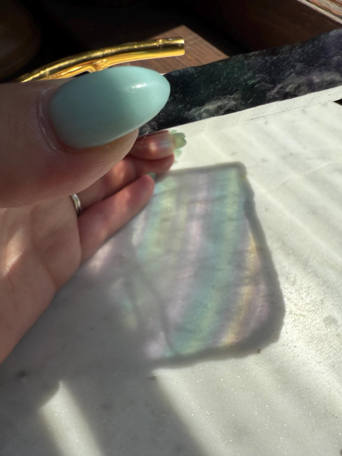 High Quality Banded Fluorite Slab | Banded Fluorite | Gift for Crystal Lover | Crystal Lover Gift | Fluorite Slab | Fluorite Slice
