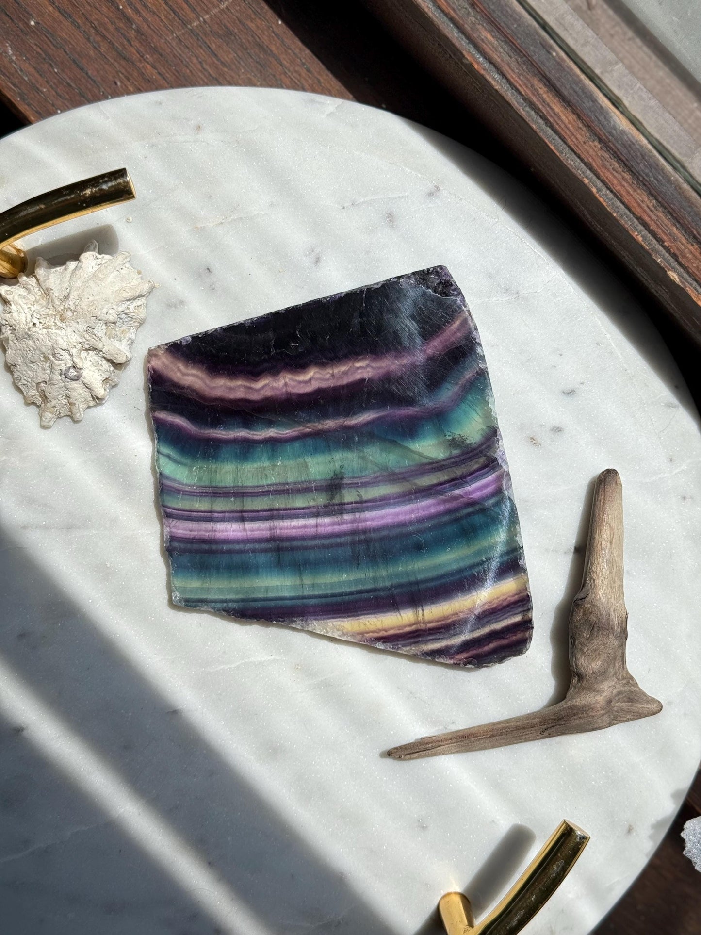 High Quality Banded Fluorite Slab | Banded Fluorite | Gift for Crystal Lover | Crystal Lover Gift | Fluorite Slab | Fluorite Slice