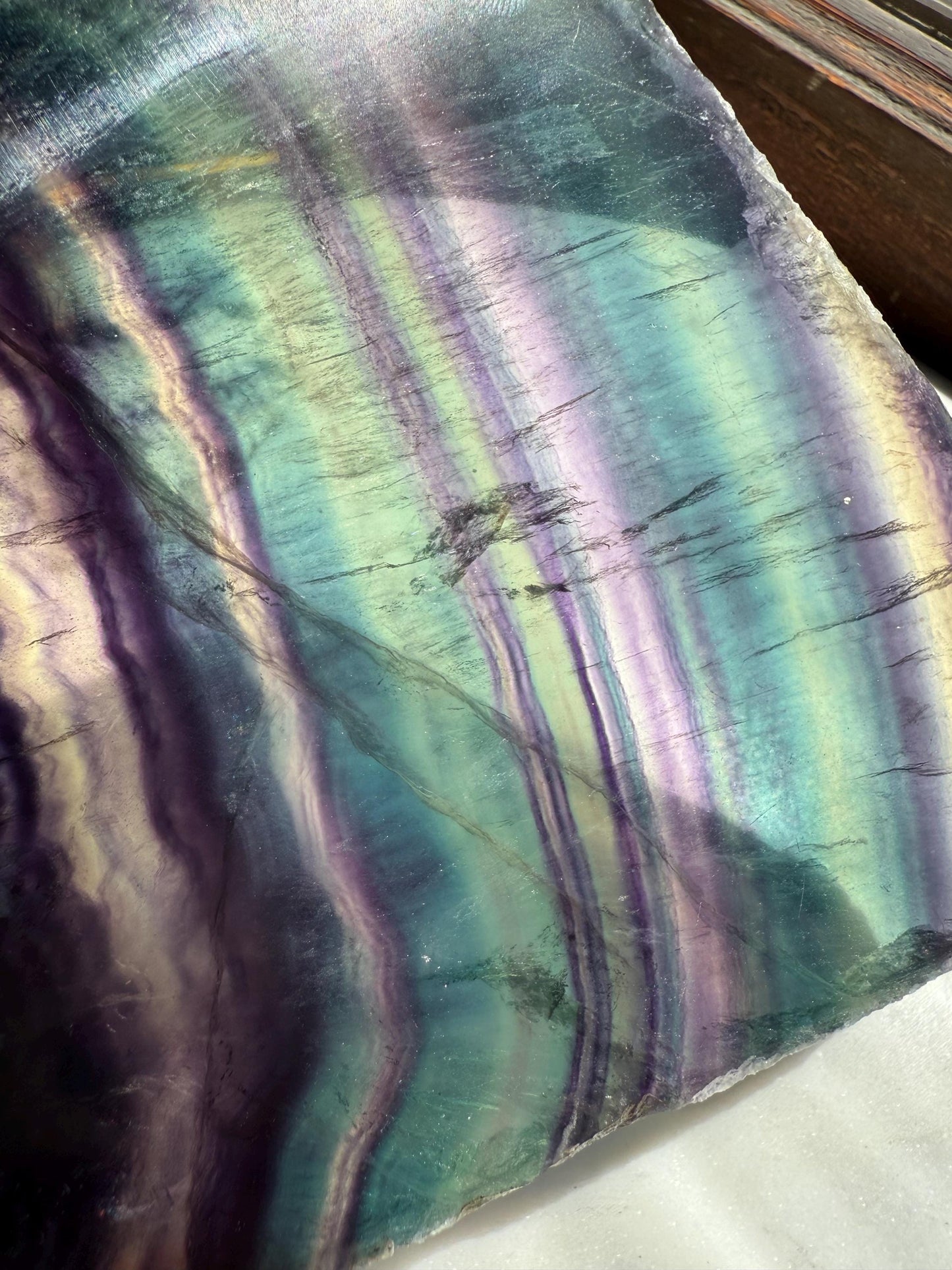 High Quality Banded Fluorite Slab | Banded Fluorite | Gift for Crystal Lover | Crystal Lover Gift | Fluorite Slab | Fluorite Slice