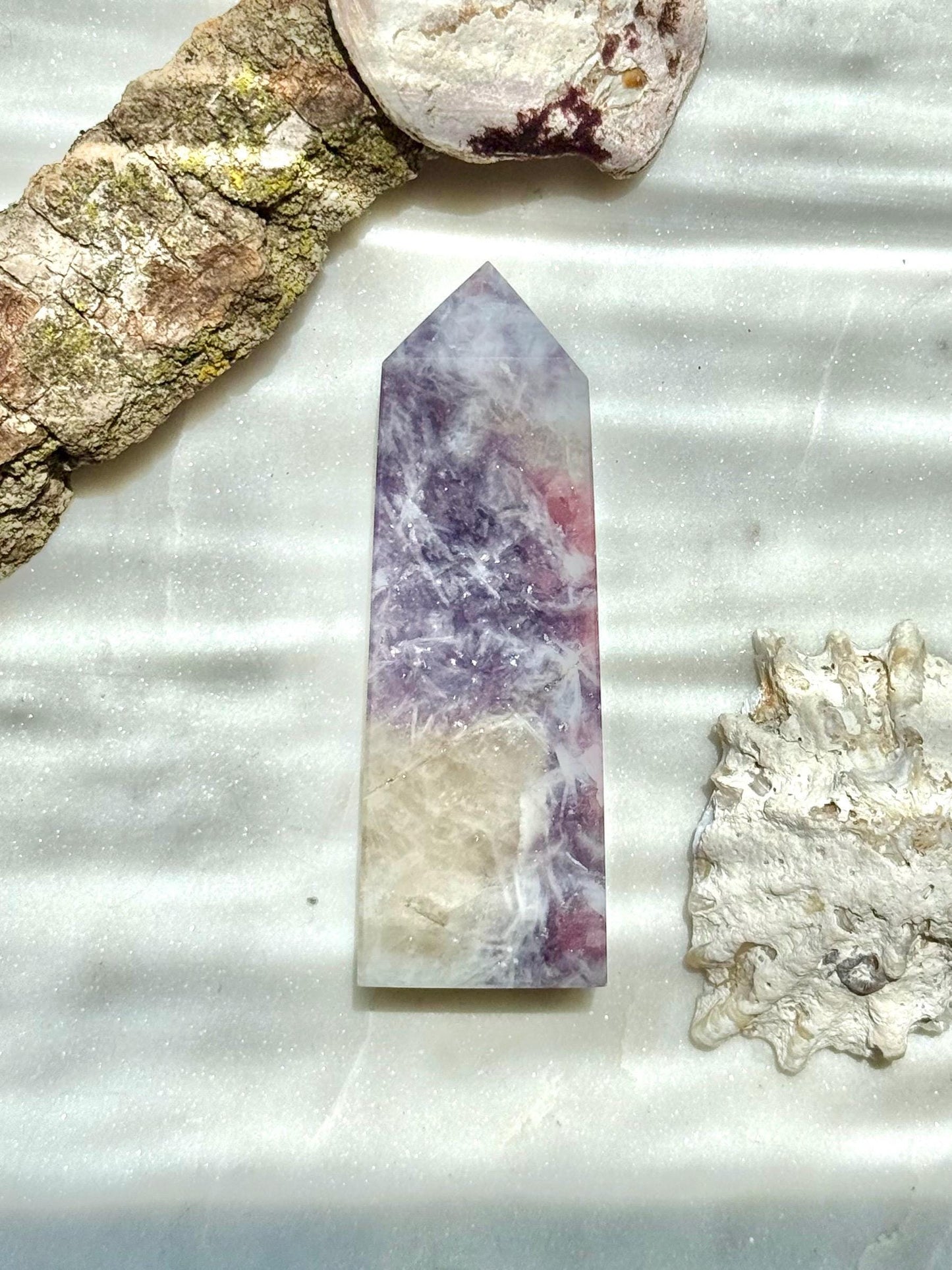 Unicorn Stone Tower | Unicorn Stone | Combo Mineral | Gift for Crystal Lover | Pink and Purple Crystal | Unique Crystal