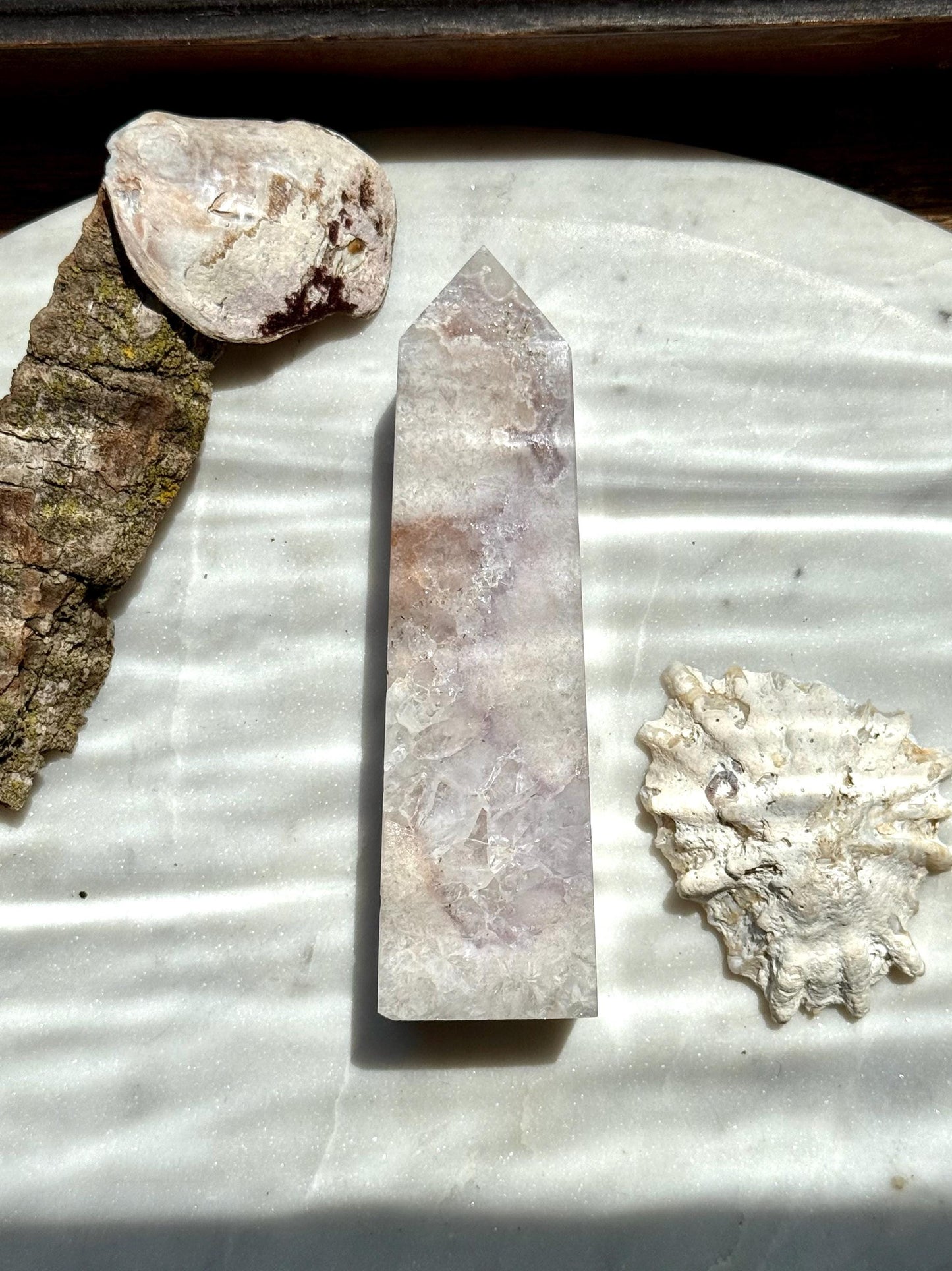 Amethyst and Clear Quartz Tower | Amethyst | Clear Quartz | Gift for Crystal Lover | Unique Crystal | Combo Crystal