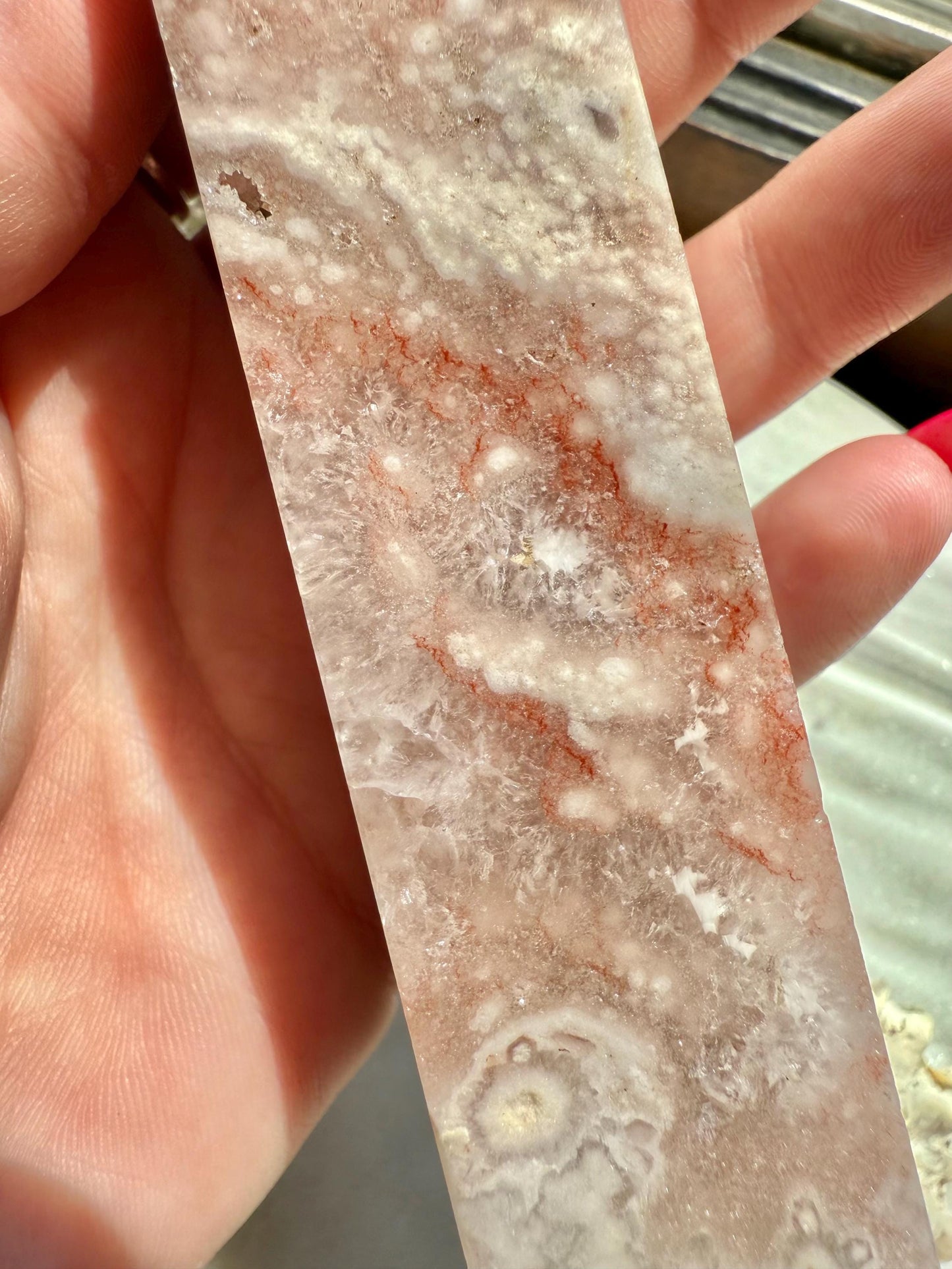 Pink Amethyst and Flower Agate Tower | Pink Amethyst | Flower Agate | Gift for Crystal Lover | Unique Crystal | Combo Crystal | Pink Crystal