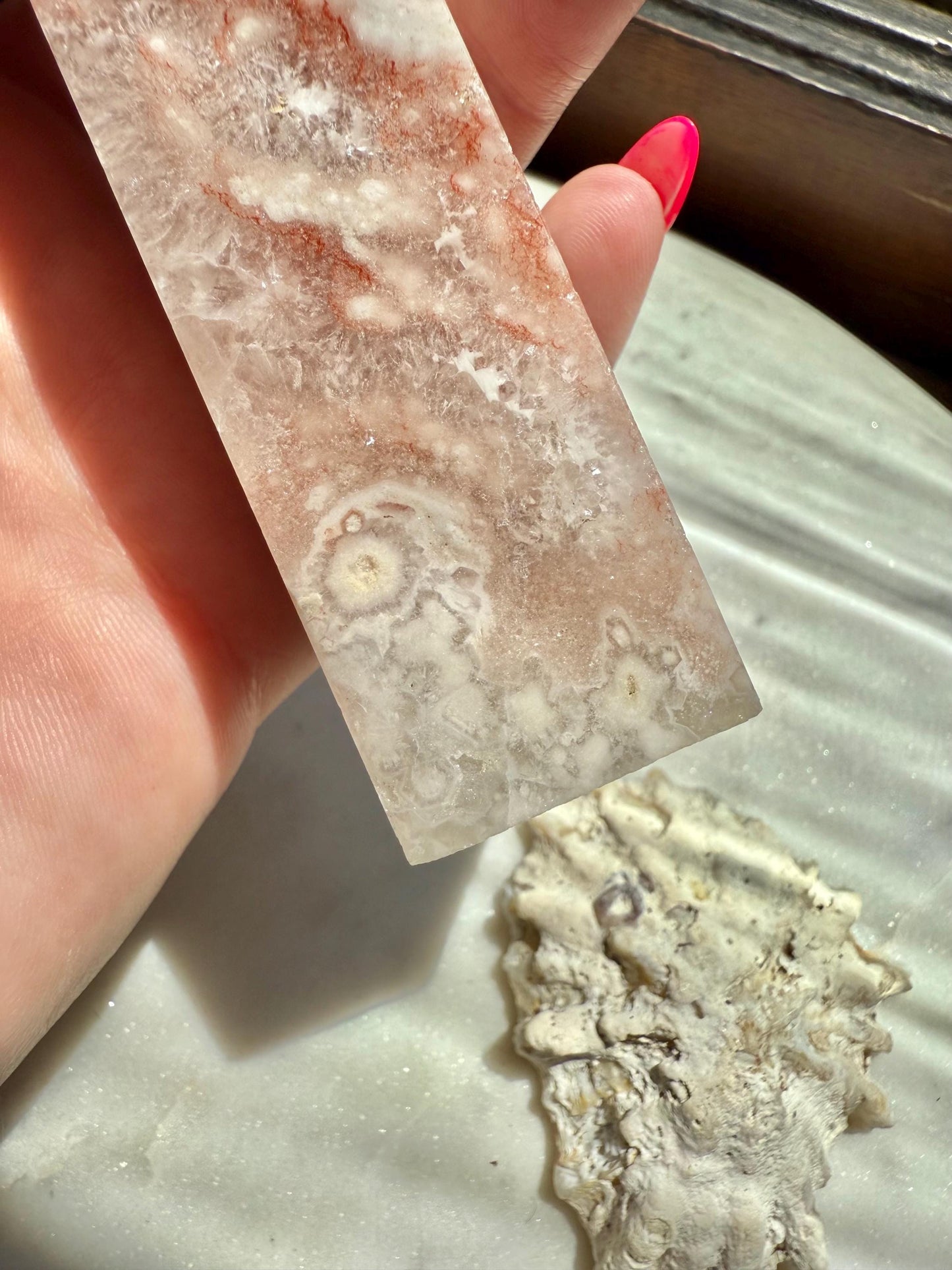 Pink Amethyst and Flower Agate Tower | Pink Amethyst | Flower Agate | Gift for Crystal Lover | Unique Crystal | Combo Crystal | Pink Crystal