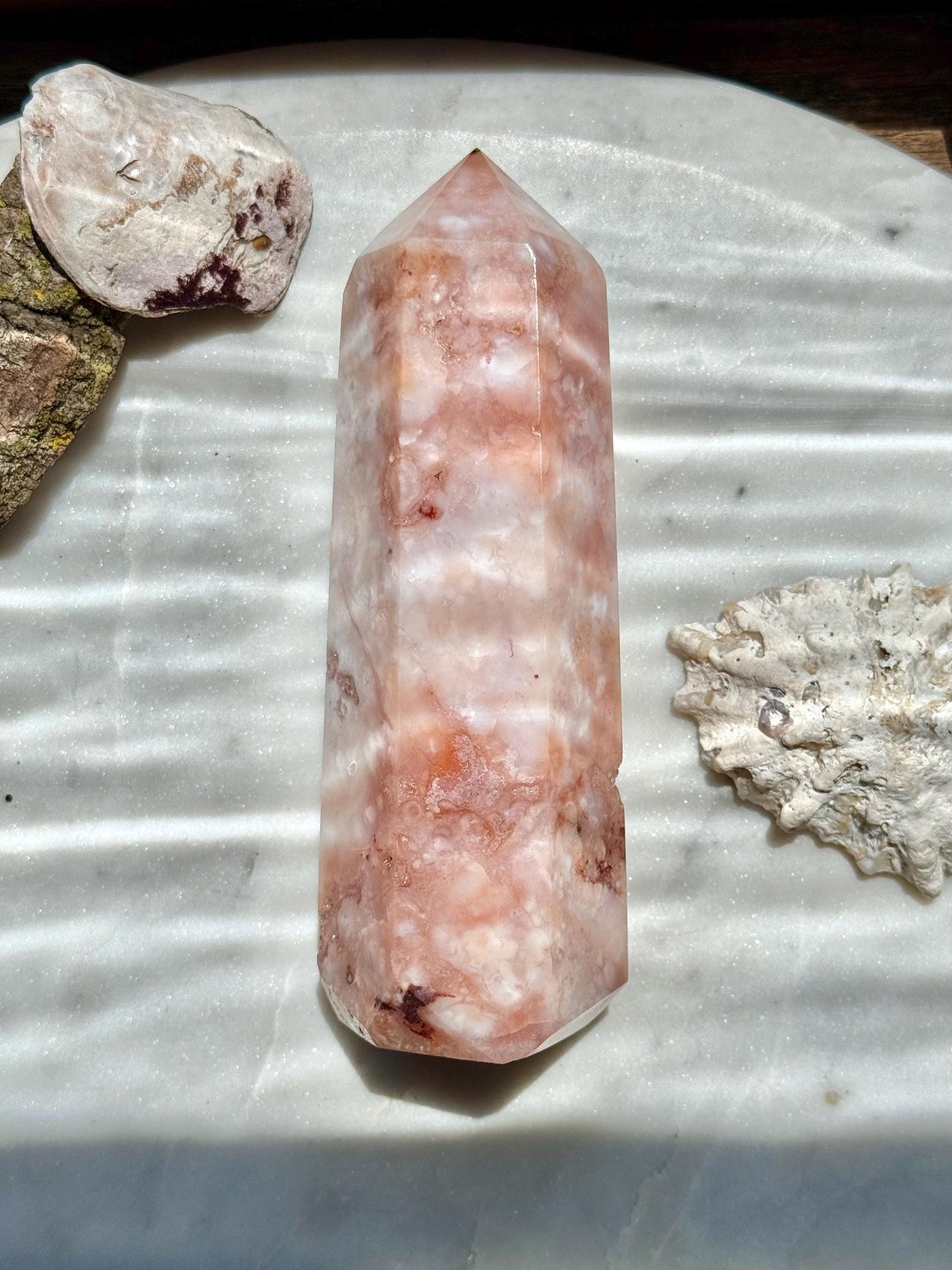 Carnelian and Flower Agate Tower | Carnelian | Flower Agate | Gift for Crystal Lover | Unique Crystal | Combo Crystal