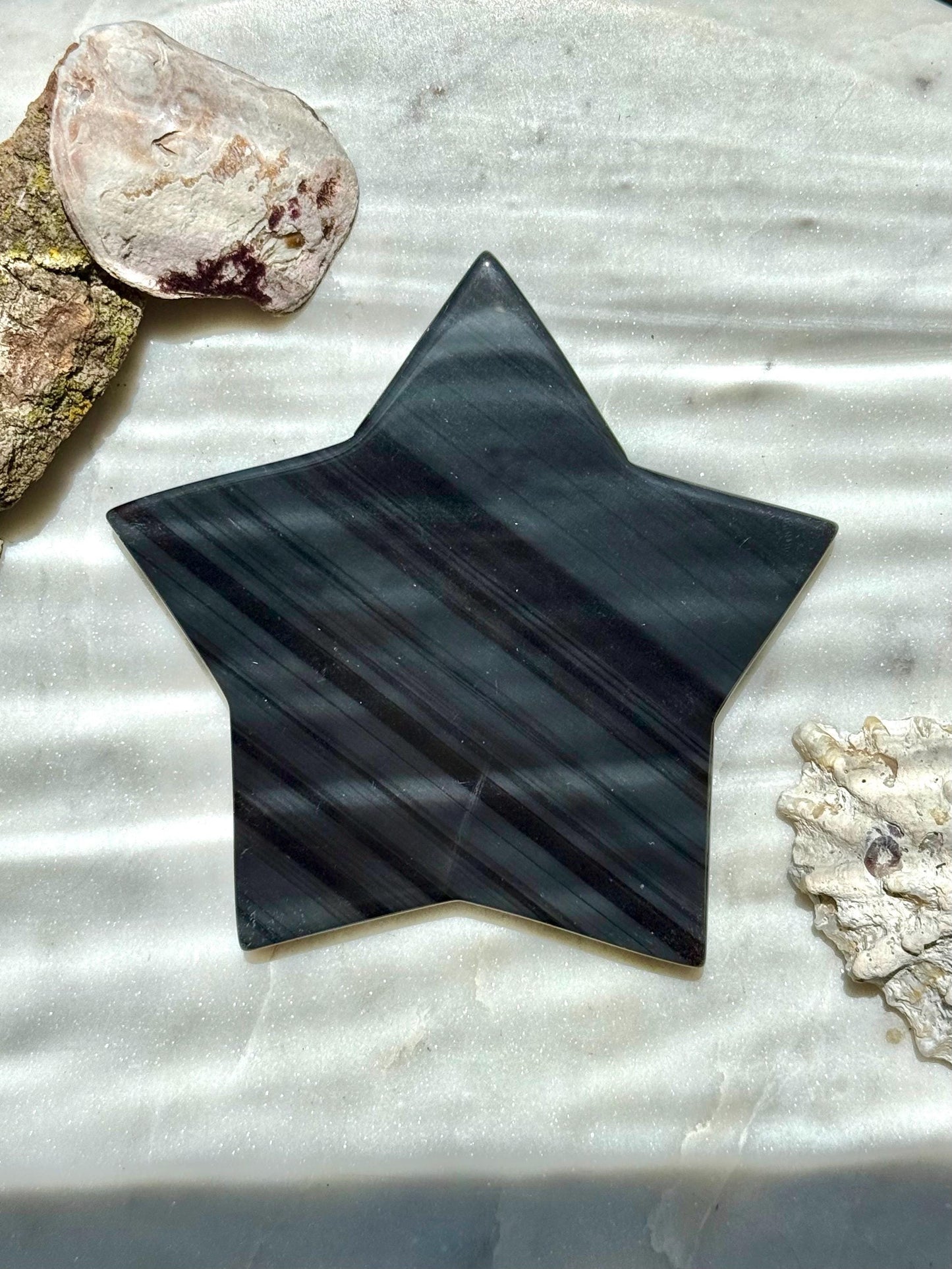 Midnight Lace Obsidian Star | Midnight Lace Obsidian | Unique Crystal | Rare Crystal | Crystal Star | Black Crystal |