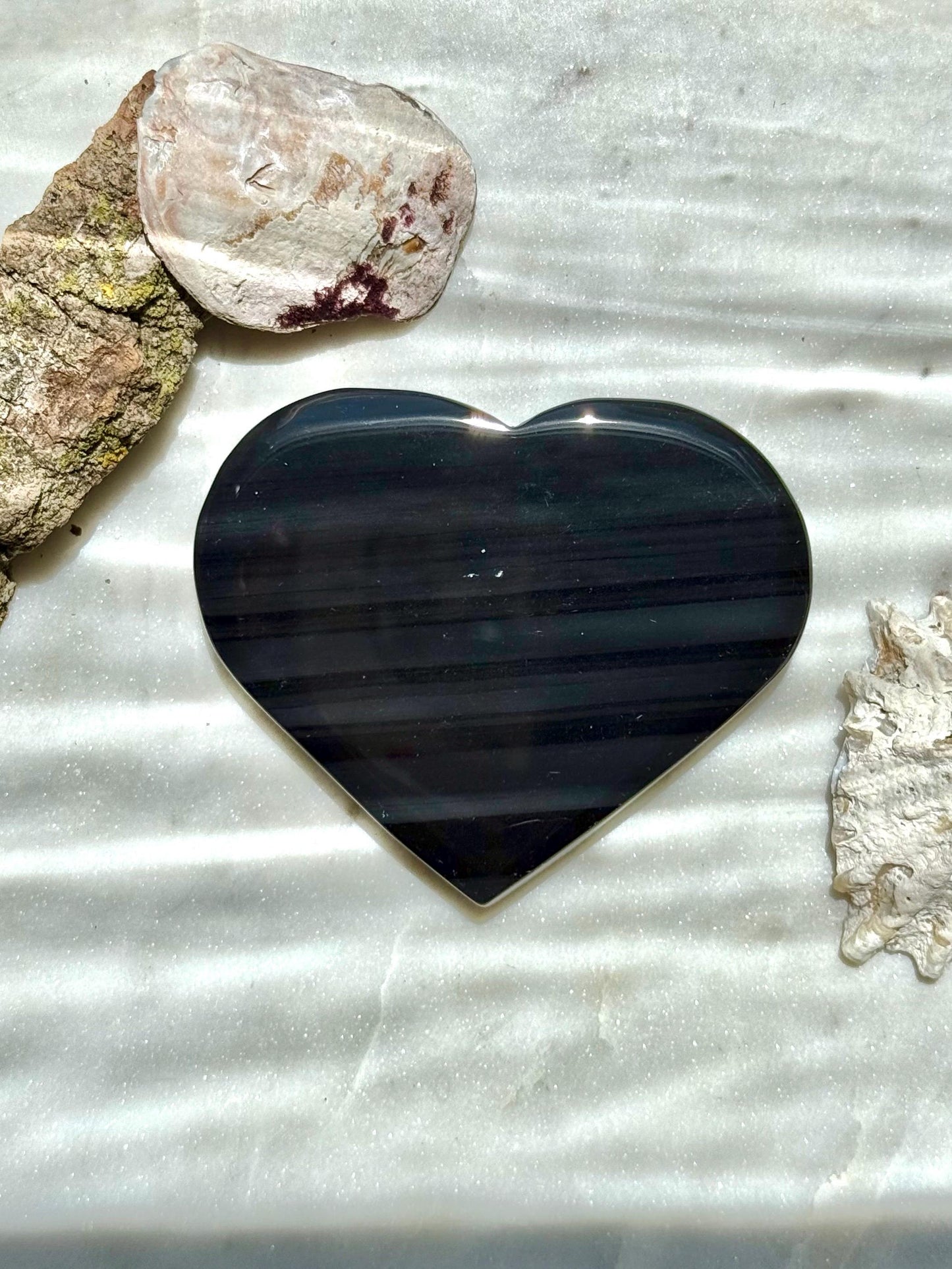 Midnight Lace Obsidian Heart | Midnight Lace Obsidian | Unique Crystal | Rare Crystal | Crystal Heart | Black Crystal |