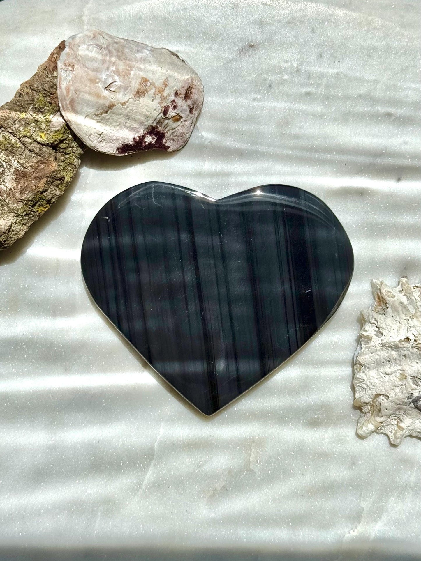Midnight Lace Obsidian Heart | Midnight Lace Obsidian | Unique Crystal | Rare Crystal | Crystal Heart | Black Crystal |
