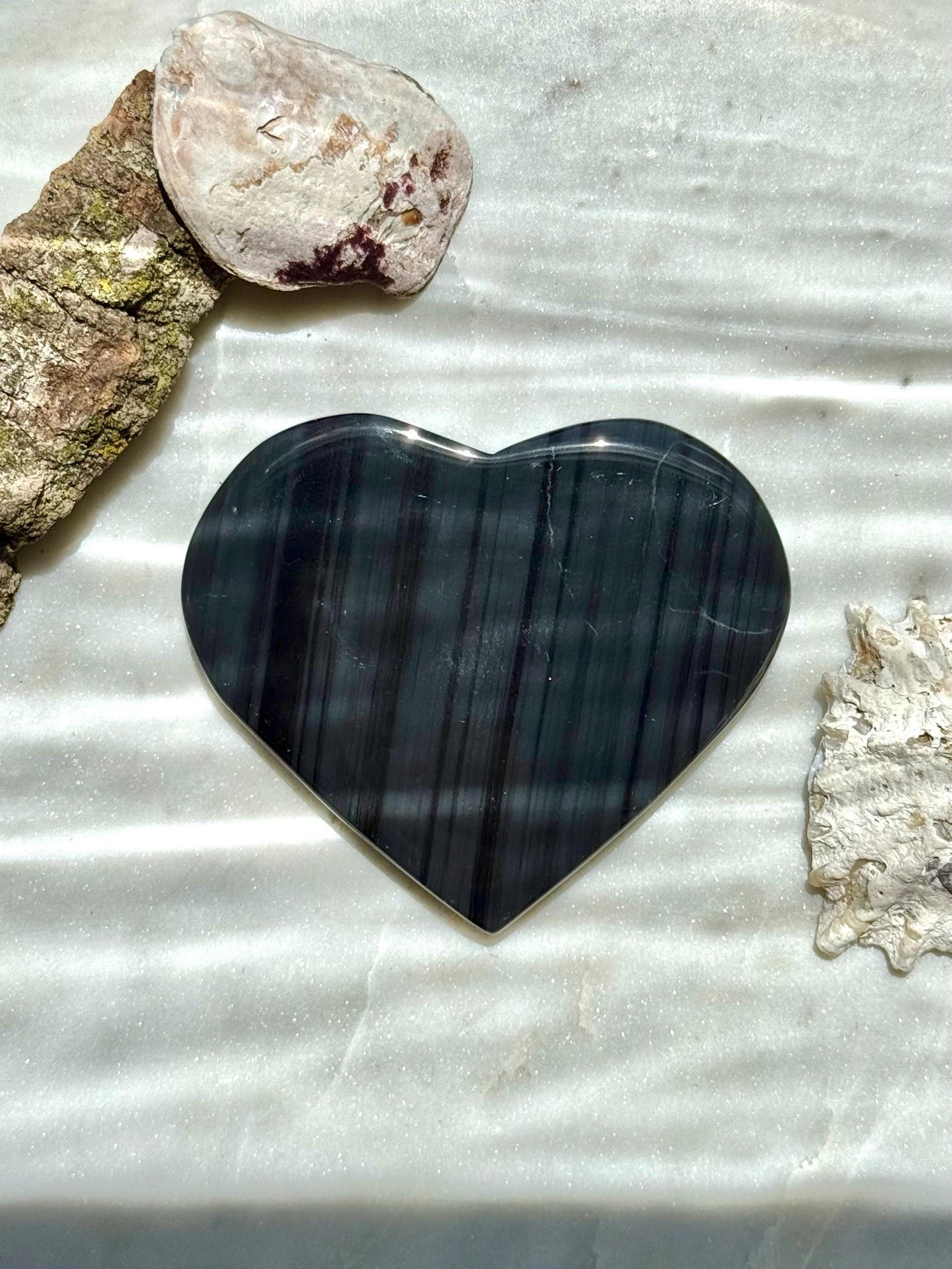 Midnight Lace Obsidian Heart | Midnight Lace Obsidian | Unique Crystal | Rare Crystal | Crystal Heart | Black Crystal |