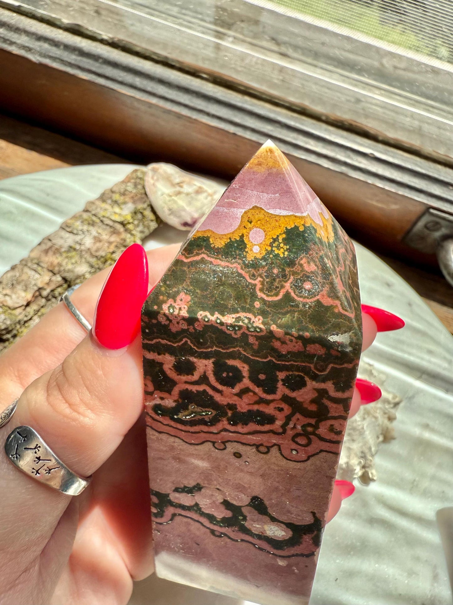 Pink Ocean Jasper Tower | Pink Sea Jasper Tower | Gift for Crystal Lover | Unique Crystal | Rare Crystal | Pink Crystal | Ocean Jasper Tower
