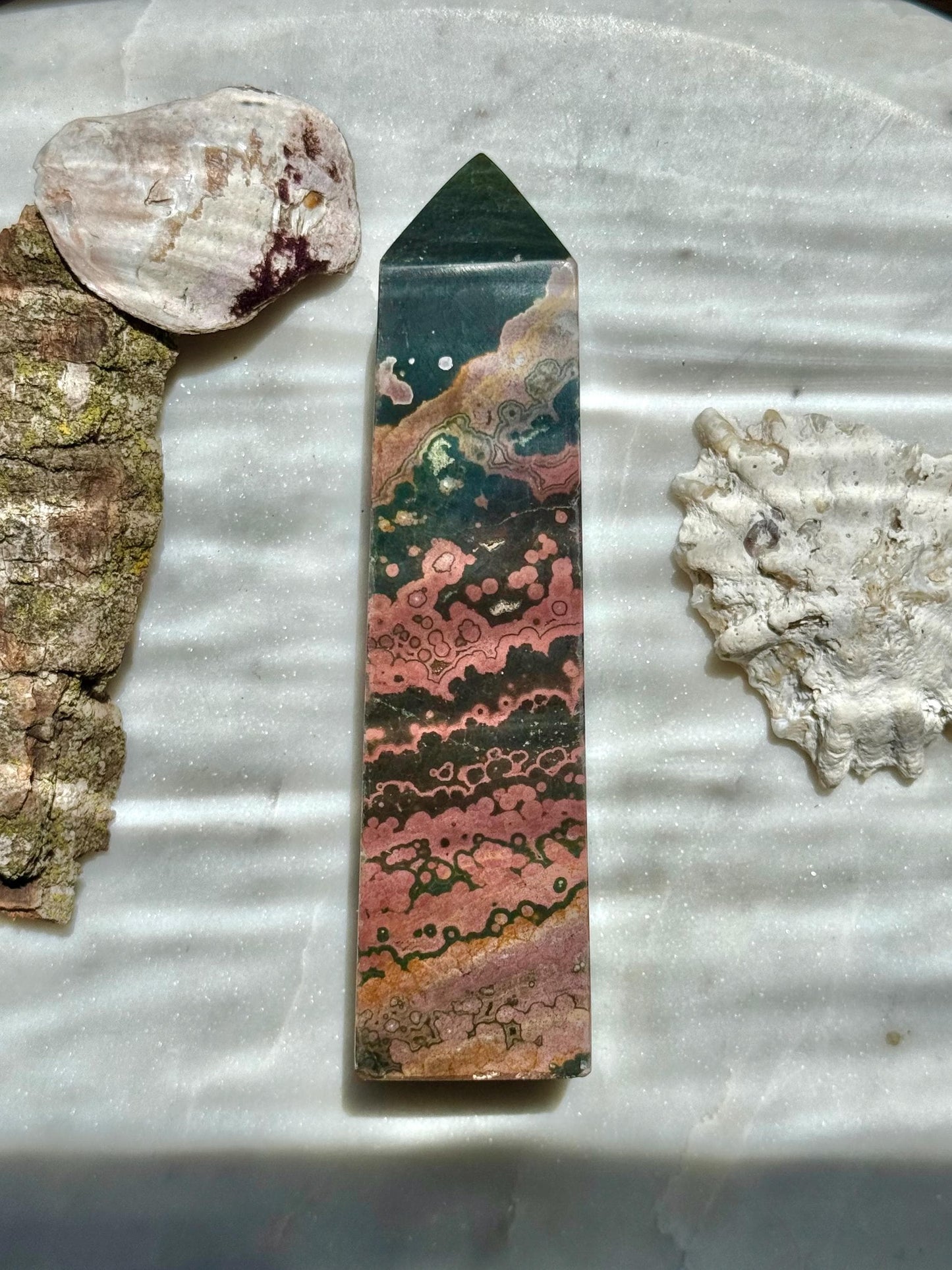 Pink Ocean Jasper Tower | Pink Sea Jasper Tower | Gift for Crystal Lover | Unique Crystal | Rare Crystal | Pink Crystal | Ocean Jasper Tower