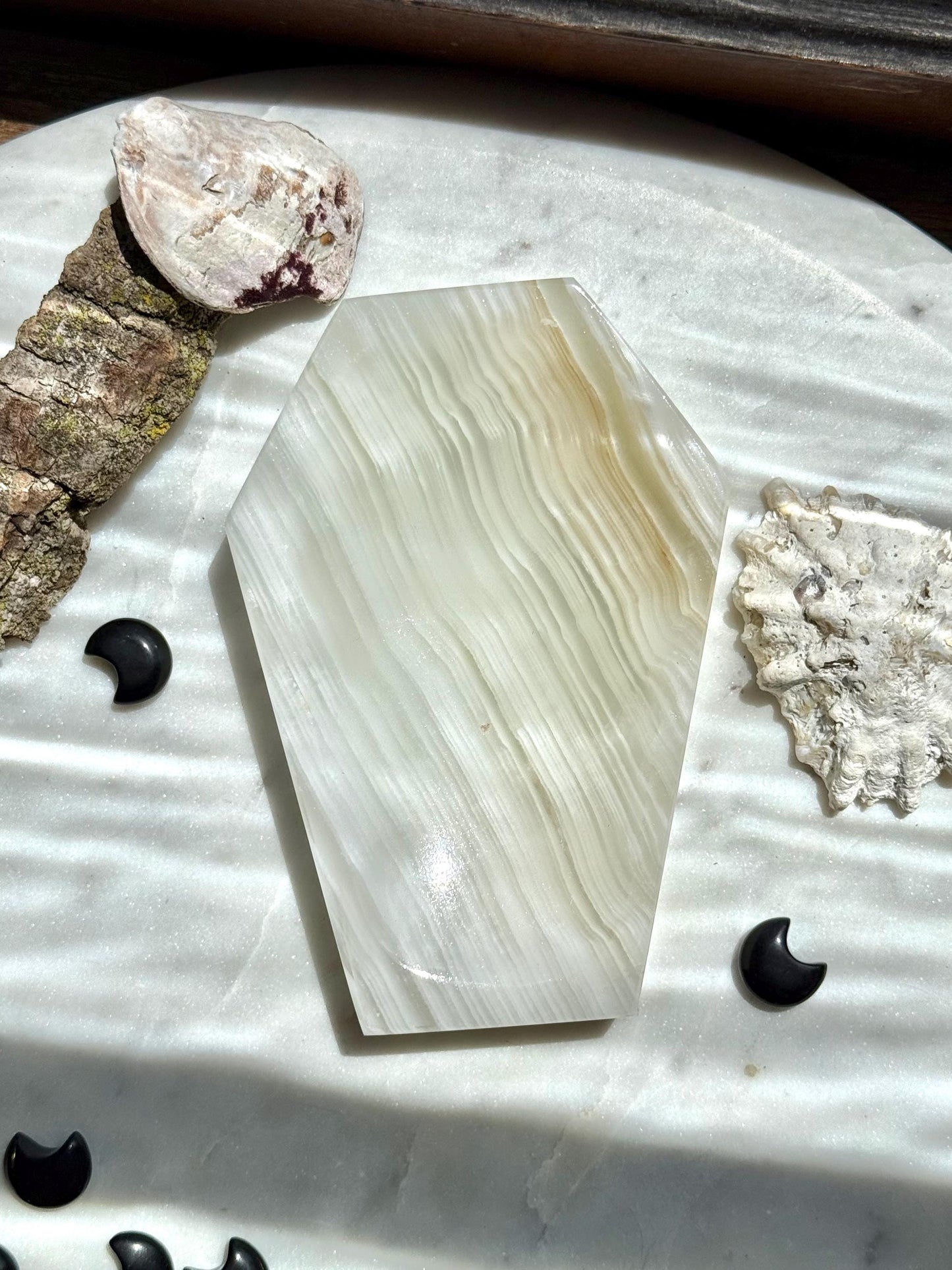 Banded Onyx Coffin Dish | Gift for Crystal Lover | Unique Crystal Gift | Crystal Home Decor | Spooky Season Decor | Halloween Gift