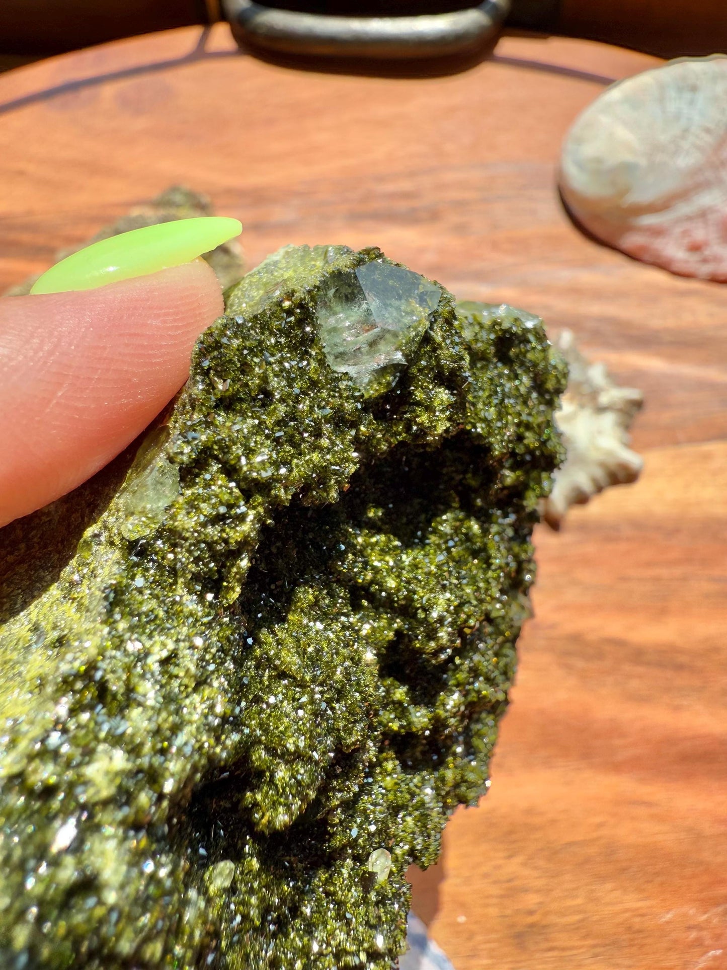 High Quality Epidote and Quartz Free Form || Epidote and Quartz || Forest Fairy Quartz || Raw Crystal || Sparkly Crystal
